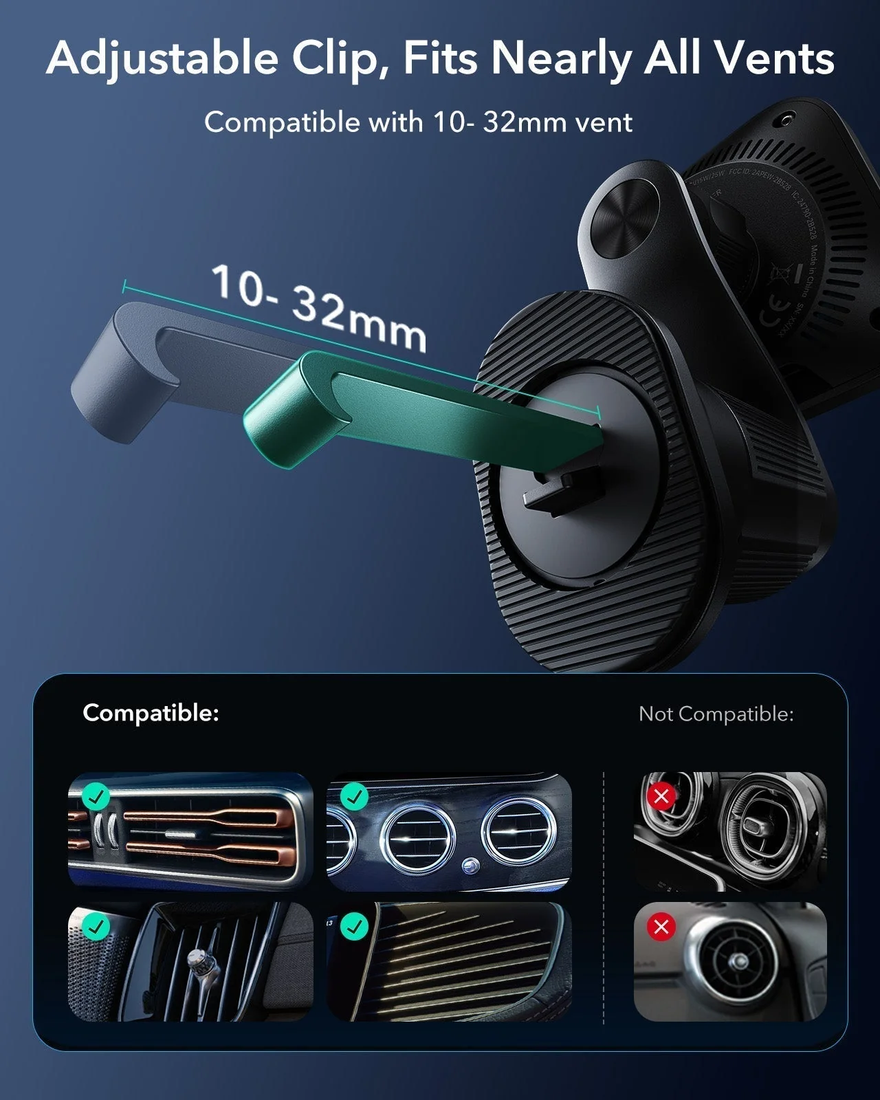 25W CryoBoost 3-in-1 Magnetic Charger (Qi2) and Car Charger (Air Vent) Bundle - US Plug–Black - Image 16