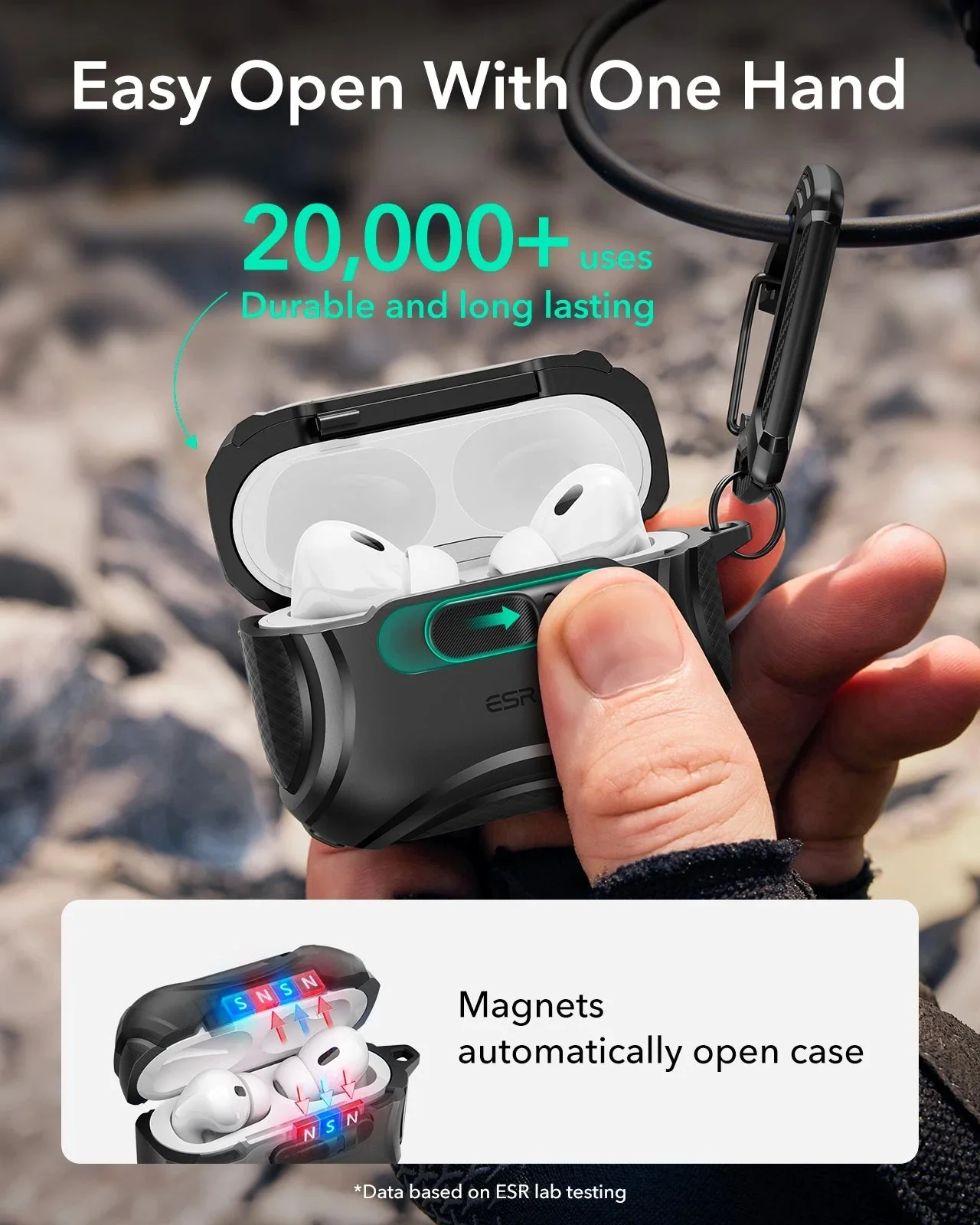 25W CryoBoost Magnetic Car Charger and AirPods Pro 3 FlickLock Case Bundle - Black&Gray - Image 14