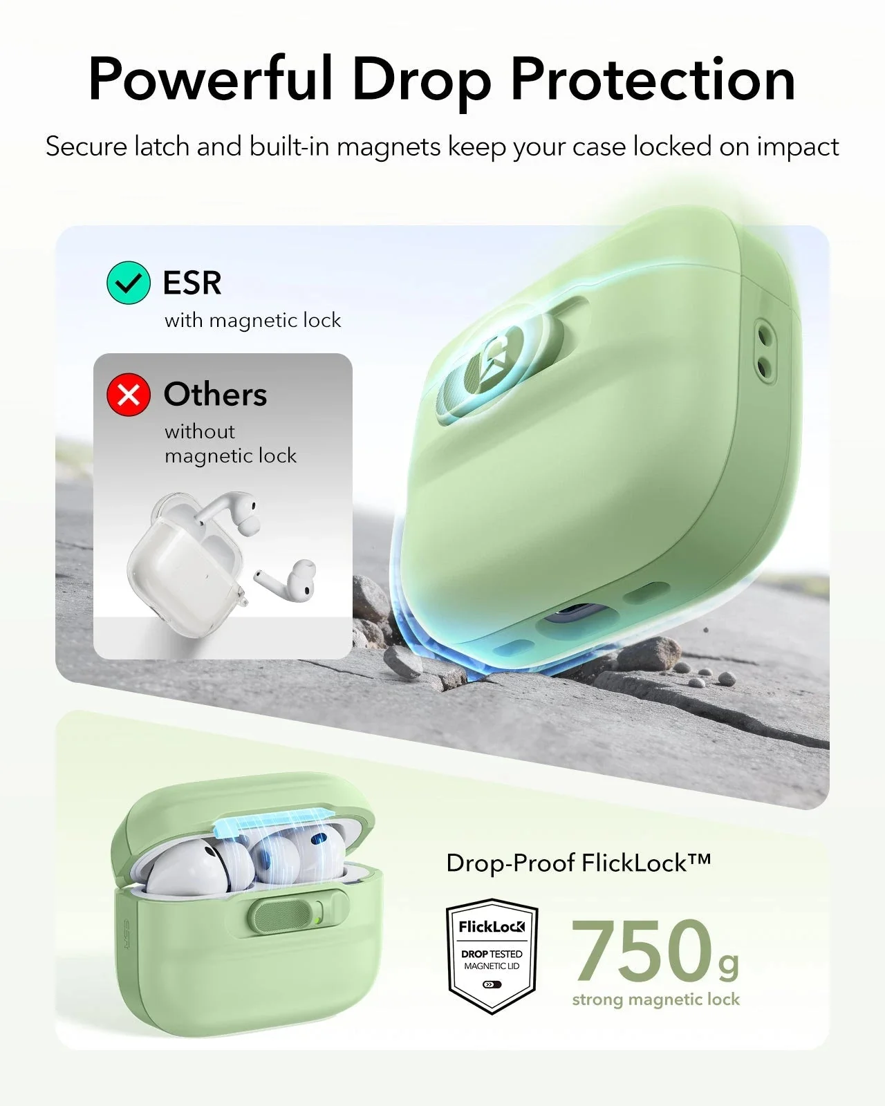 AirPods Pro 3 Pulse FlickLock Magnetic Case - Light Green - Image 4