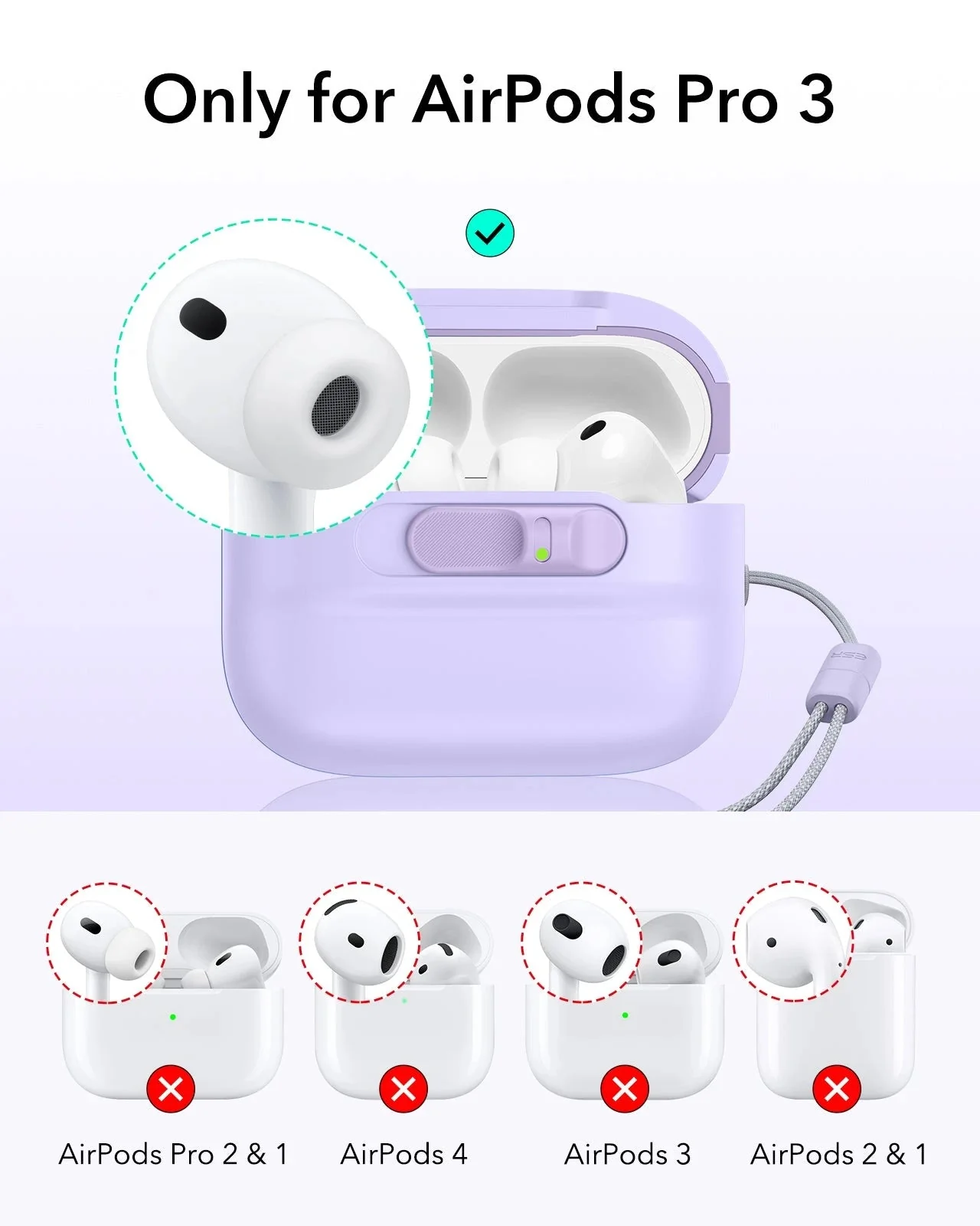 AirPods Pro 3 Pulse FlickLock Magnetic Case - Purple - Image 2