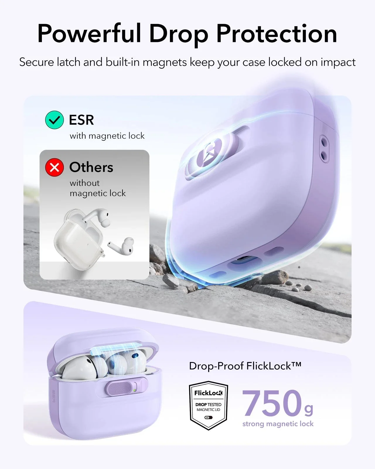 AirPods Pro 3 Pulse FlickLock Magnetic Case - Purple - Image 4