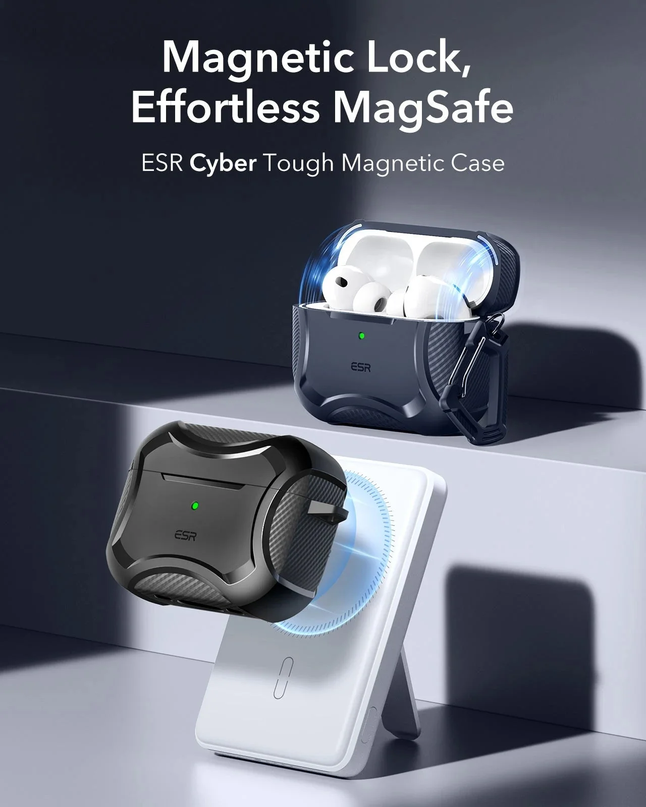 25W CryoBoost Foldable 3-in-1 Magnetic Charger & AirPods Pro 3 Cyber Tough Case Bundle – US Plug-Black - Image 11