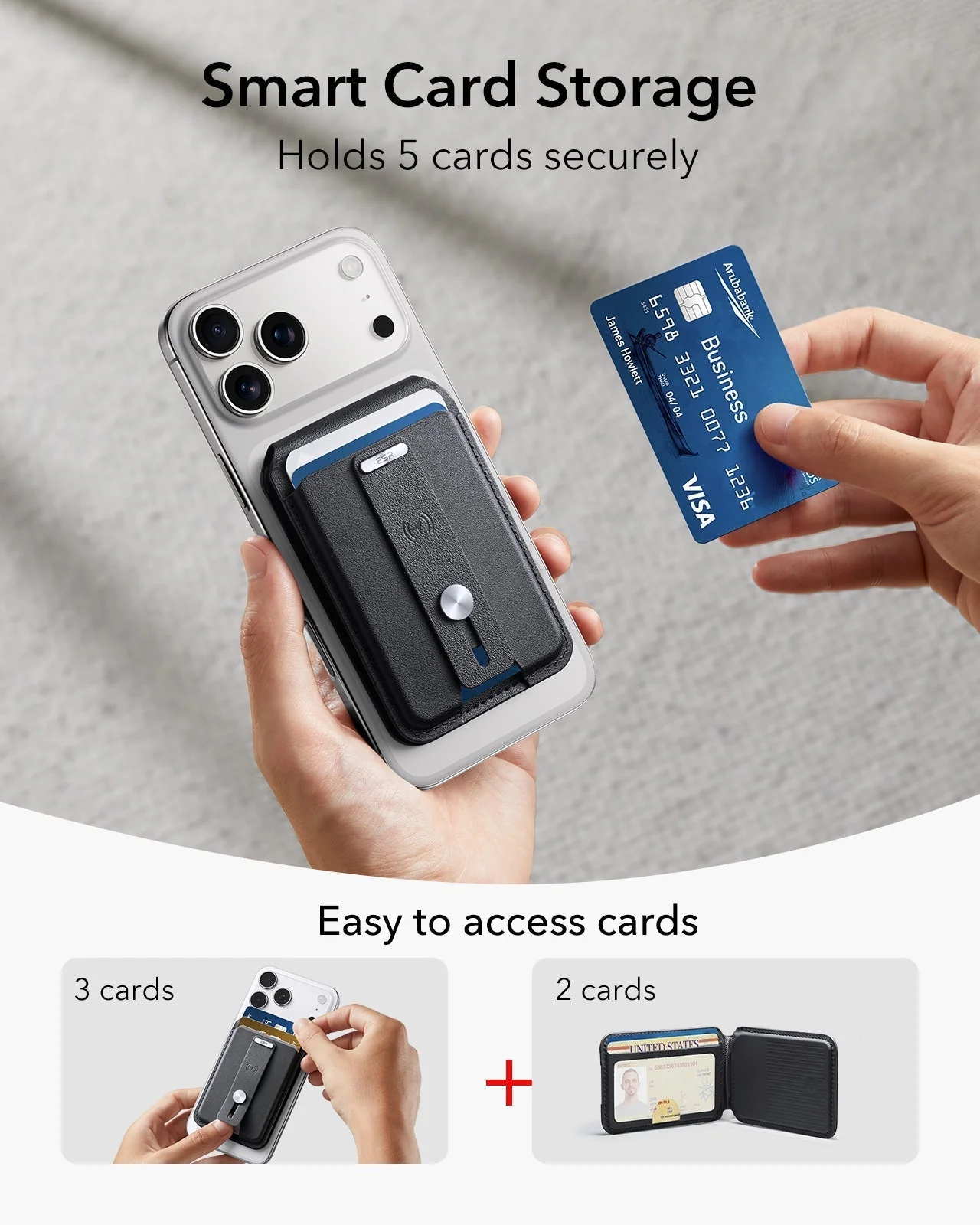 25W CryoBoost Foldable 3-in-1 Magnetic Charger and Wallet Stand Bundle - US Plug-Black - Image 12