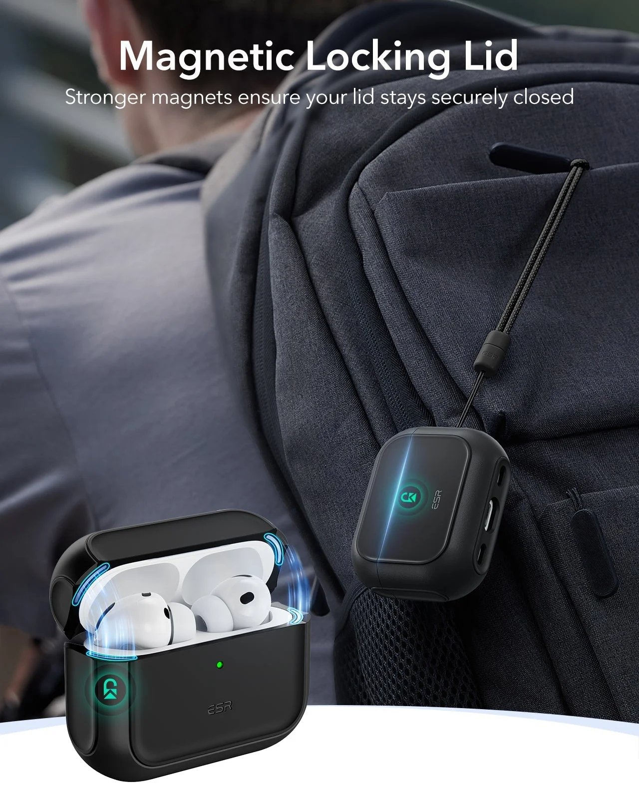 25W CryoBoost 3-in-1 Magnetic Charger (Qi2) and AirPods Pro 3 Orbit Hybrid Case Bundle - US Plug–Black - Image 14