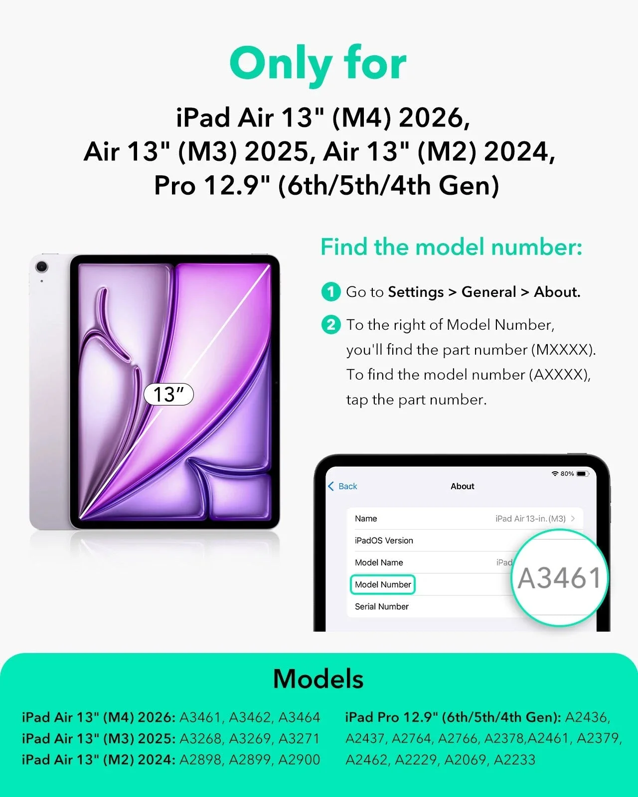 iPad Air 13" (M4) 2026 Rebound Magnetic Case - Black - Image 2