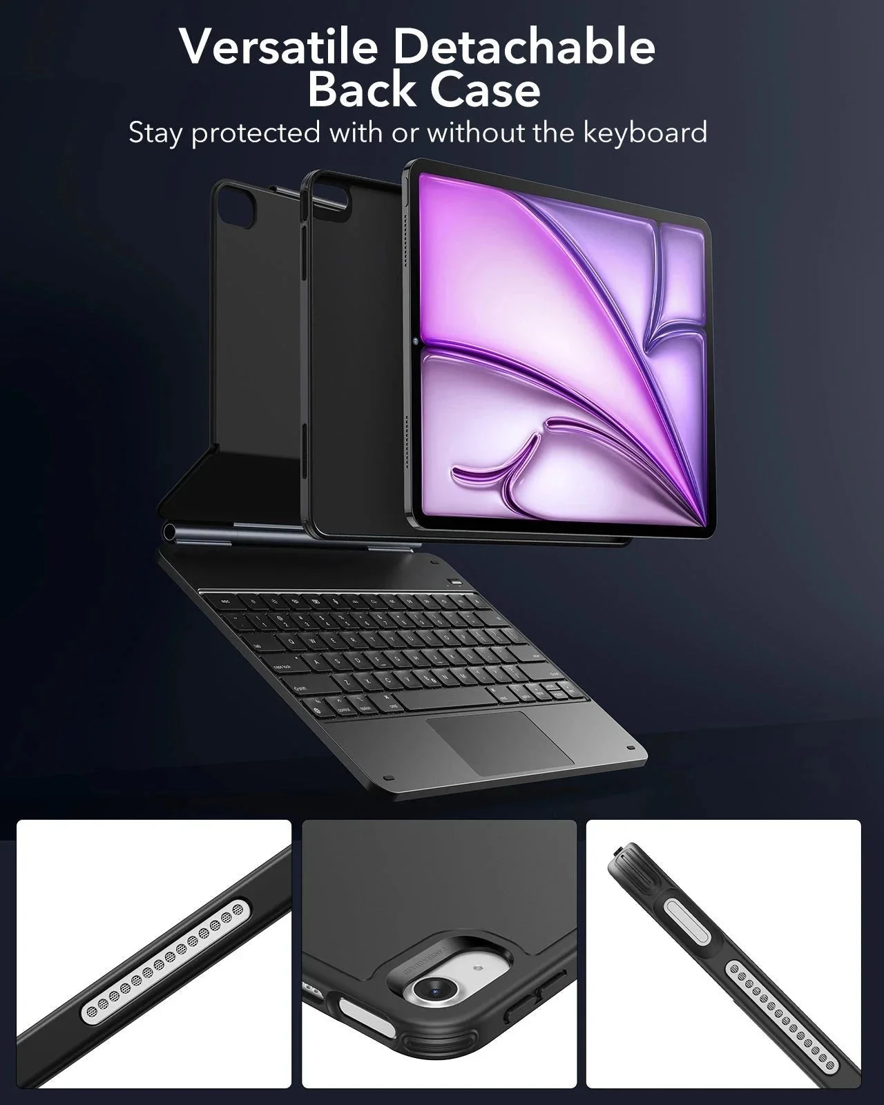 iPad Air 13" (M4) 2026 Rebound Magnetic Keyboard Case 360 - UK Layout-Black - Image 5