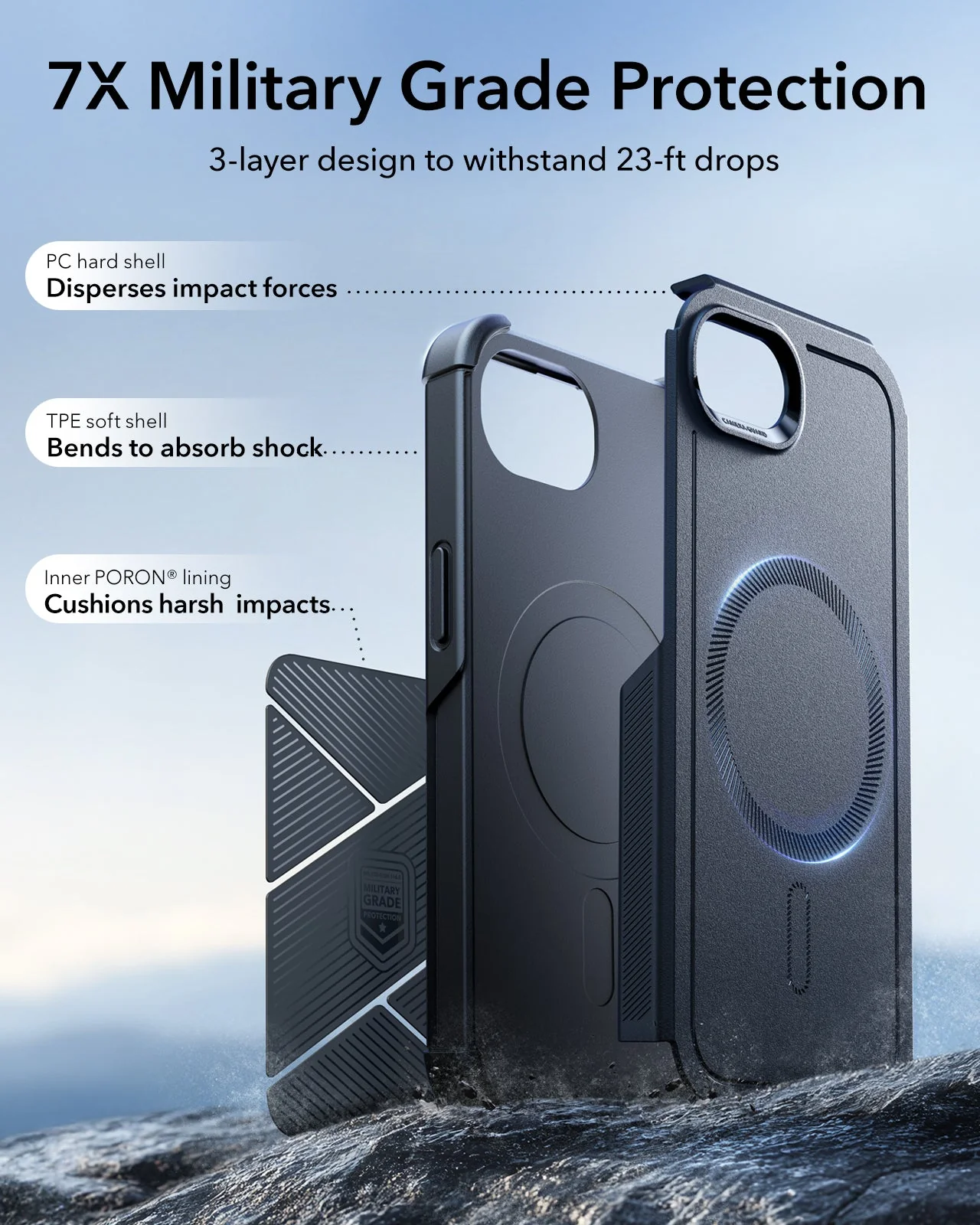 iPhone 17e Bundle Cyber Tough Magnetic Case & Armorite® Screen Protector - Black - Image 3