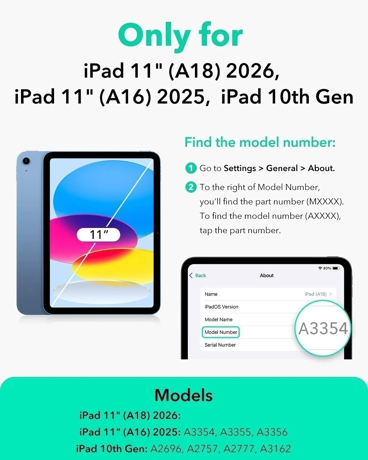 iPad 11" (A16) 2025 Bundle Flip Magnetic Case with Pencil Holder & Armorite® Protection - Sky Blue - Image 3