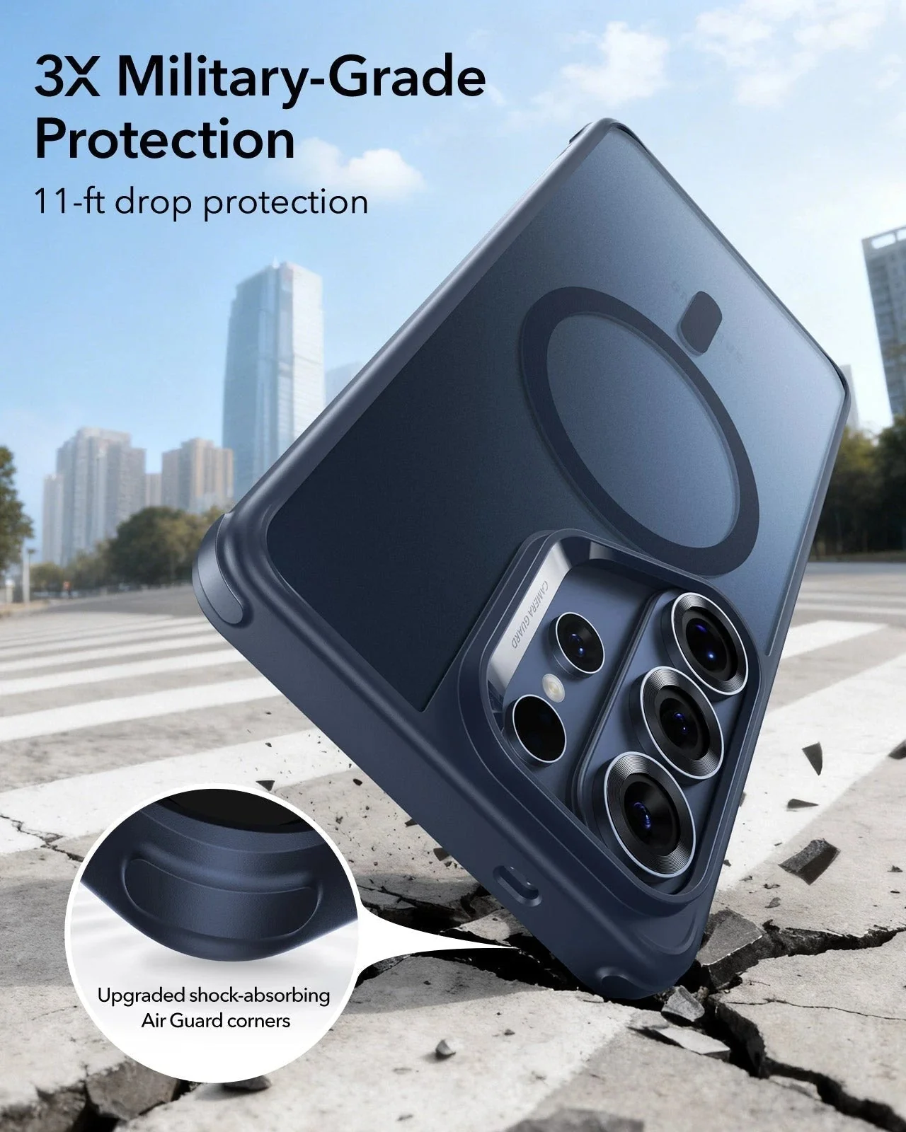 Galaxy S26 Ultra Classic Hybrid Magnetic Case - Frosted Blue - Image 3