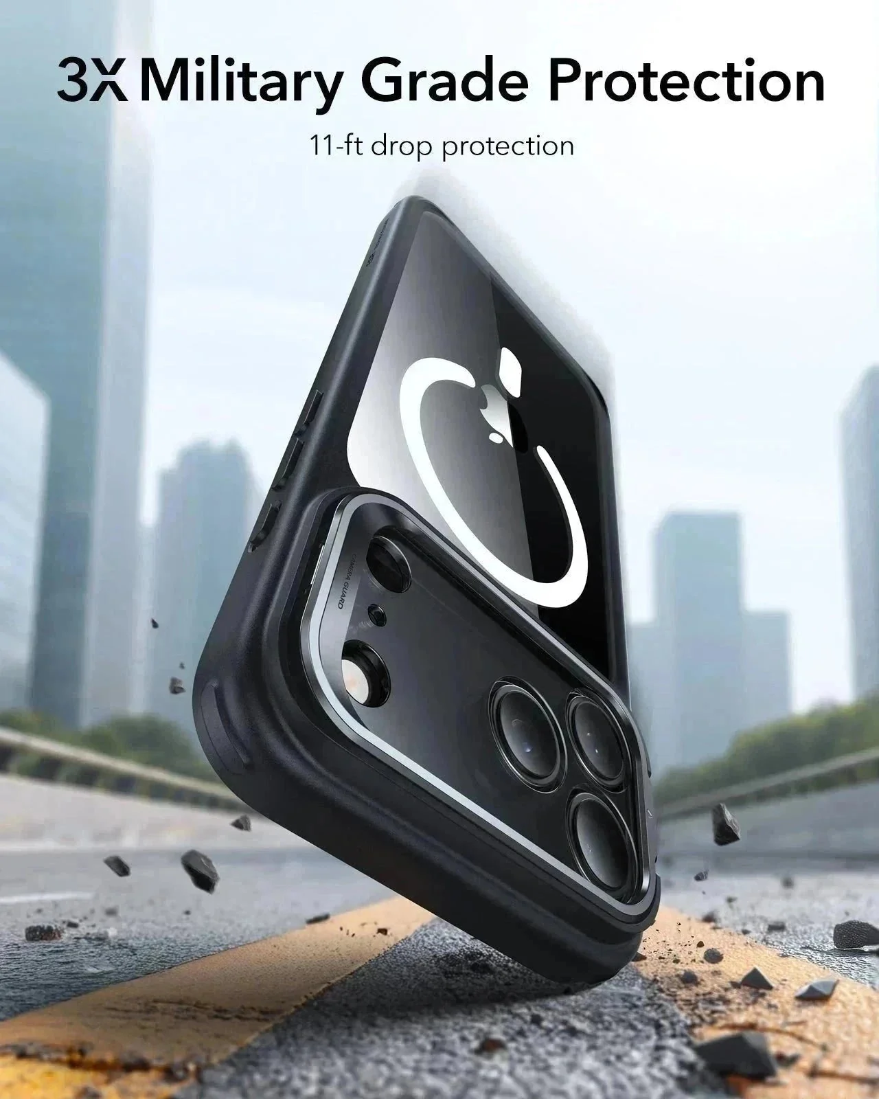 iPhone 17 Pro Bundle Classic Hybrid Magnetic Case (Camera Control, Stash Stand) and Armorite Screen Protector - Clear Black - Image 4