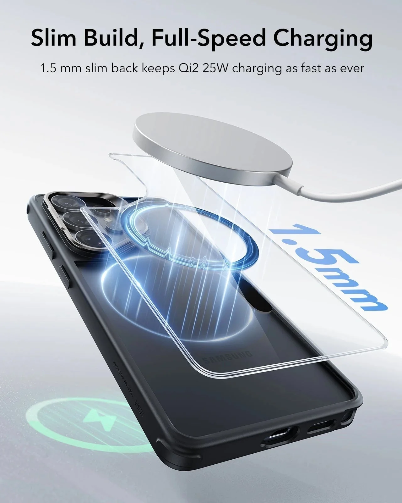 Galaxy S26 Ultra Bundle Classic Hybrid Magnetic Case (Stash Stand) and Armorite® Pro Screen Protector - Clear Black - Image 5