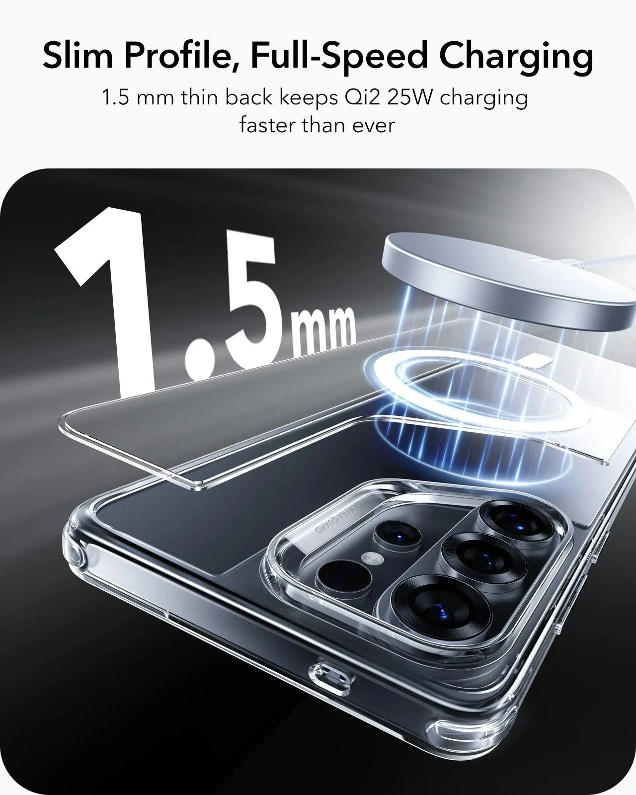 Galaxy S26 Ultra Bundle Classic Hybrid Magnetic Case and Armorite® Privacy Screen Protector - Clear - Image 7