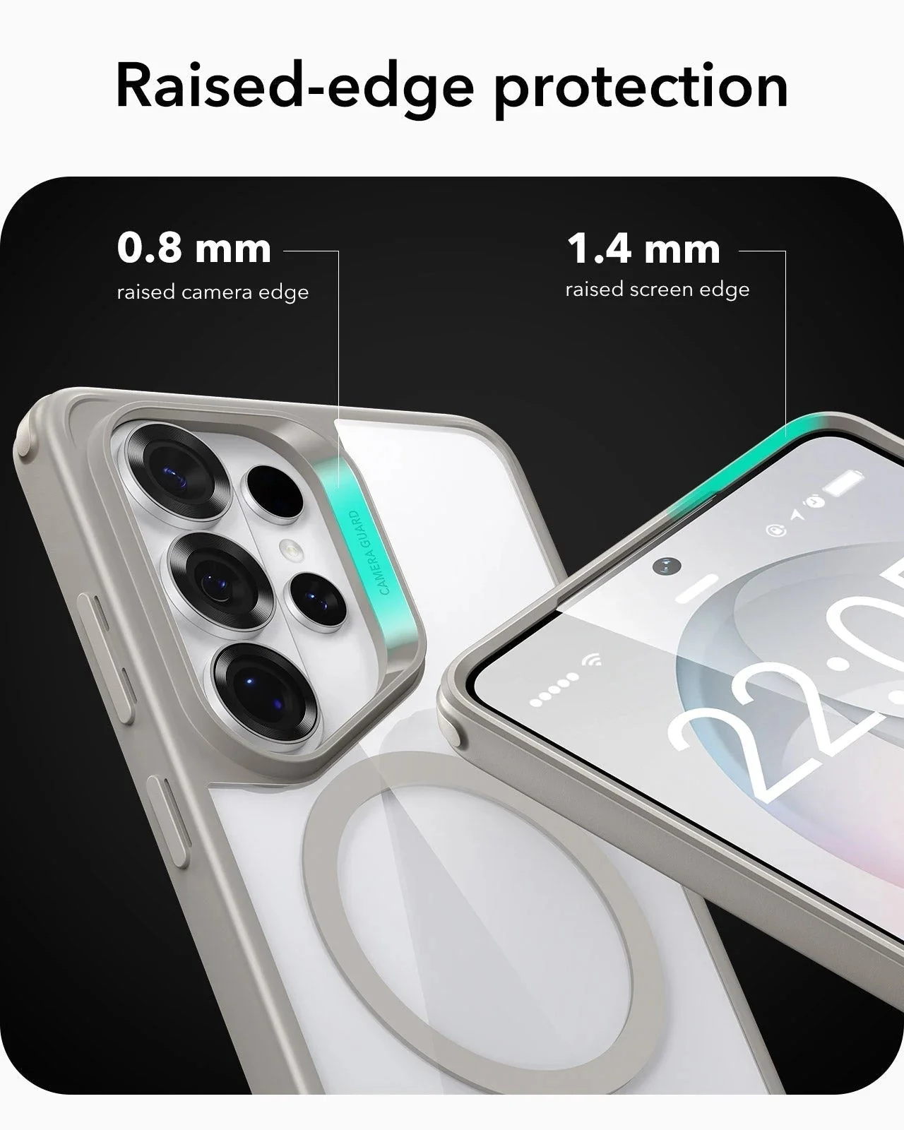 Galaxy S26 Ultra Bundle Classic Hybrid Magnetic Case and Armorite® Pro Privacy Screen Protector - Clear Grey - Image 4