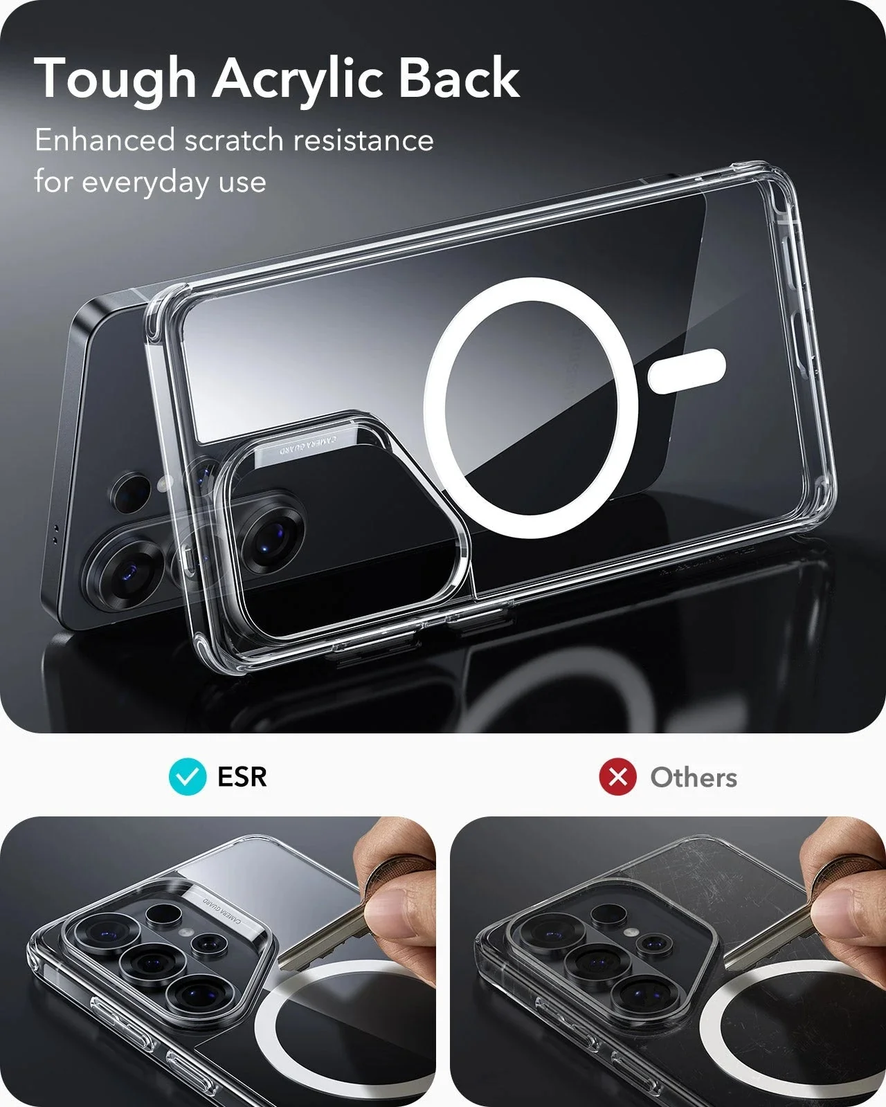 Galaxy S26 Ultra Classic Hybrid Magnetic Case - Clear - Image 5