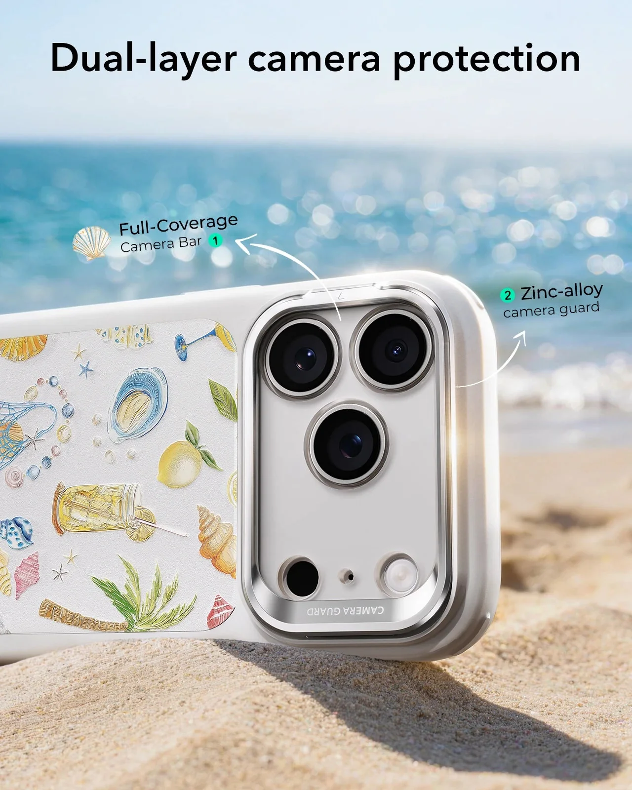 iPhone 17 Pro Bundle Classic Hybrid Magnetic Case (Camera Control, Stash Stand) and Armorite Screen Protector - Coastal Summer - Image 5