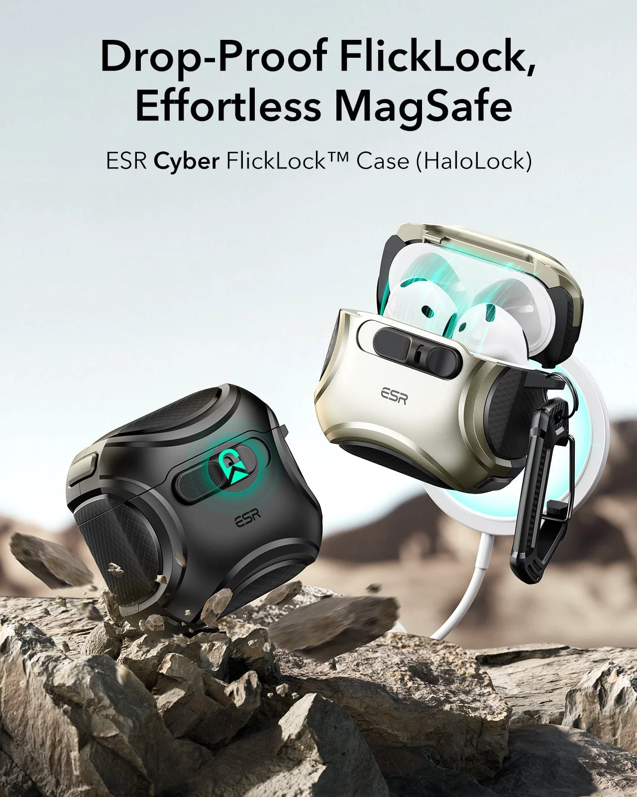 Cyber FlickLock Everyday-Carry Bundle for AirPods 4 - Black - Image 4