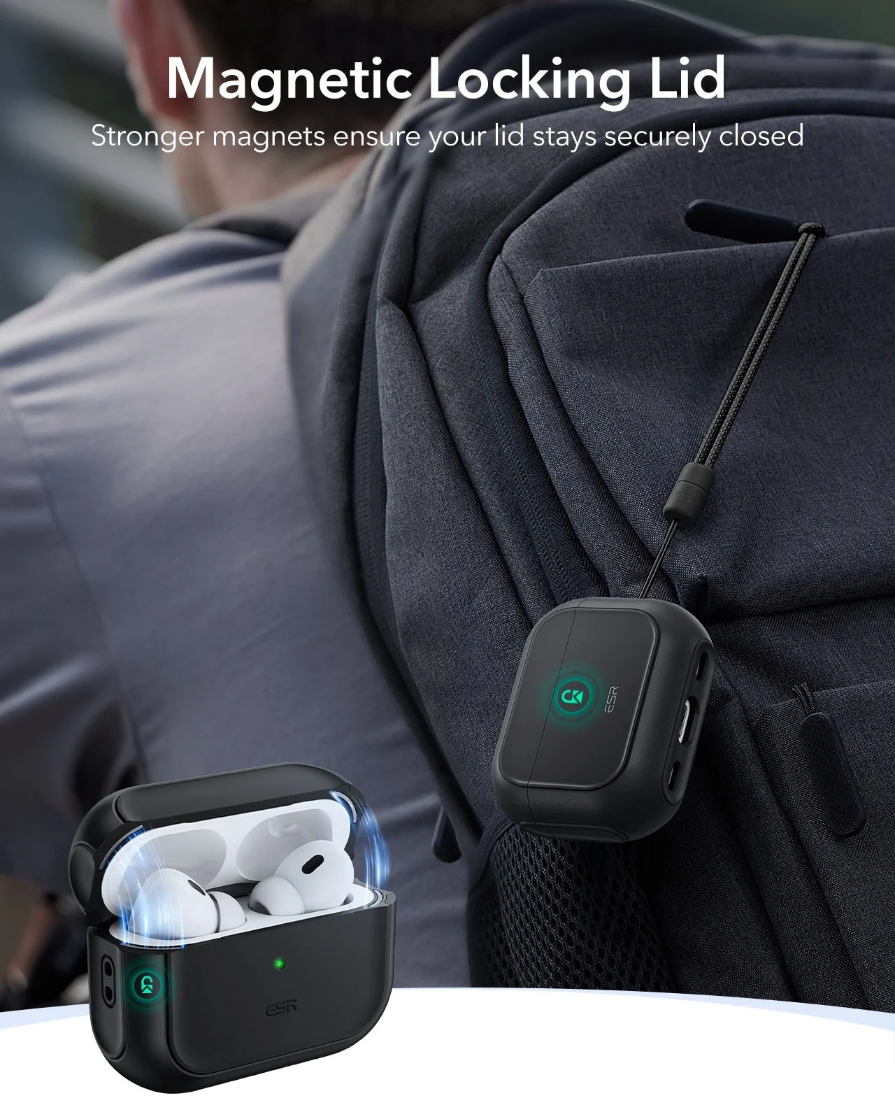 Magnetic Wireless Car Charger and AirPods Pro 3 Orbit Case Bundle-Black - Image 17