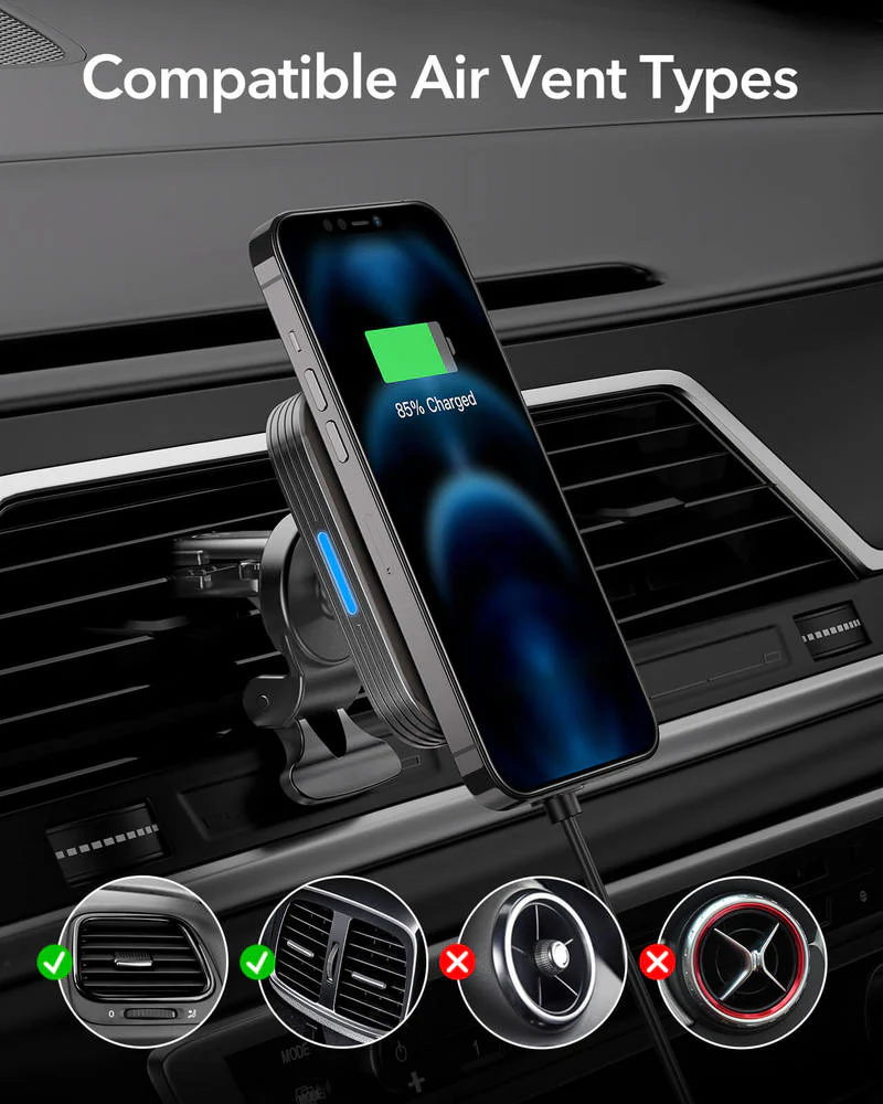 Magnetic Wireless Car Charger and AirPods Pro 3 Orbit Case Bundle-Black - Image 9