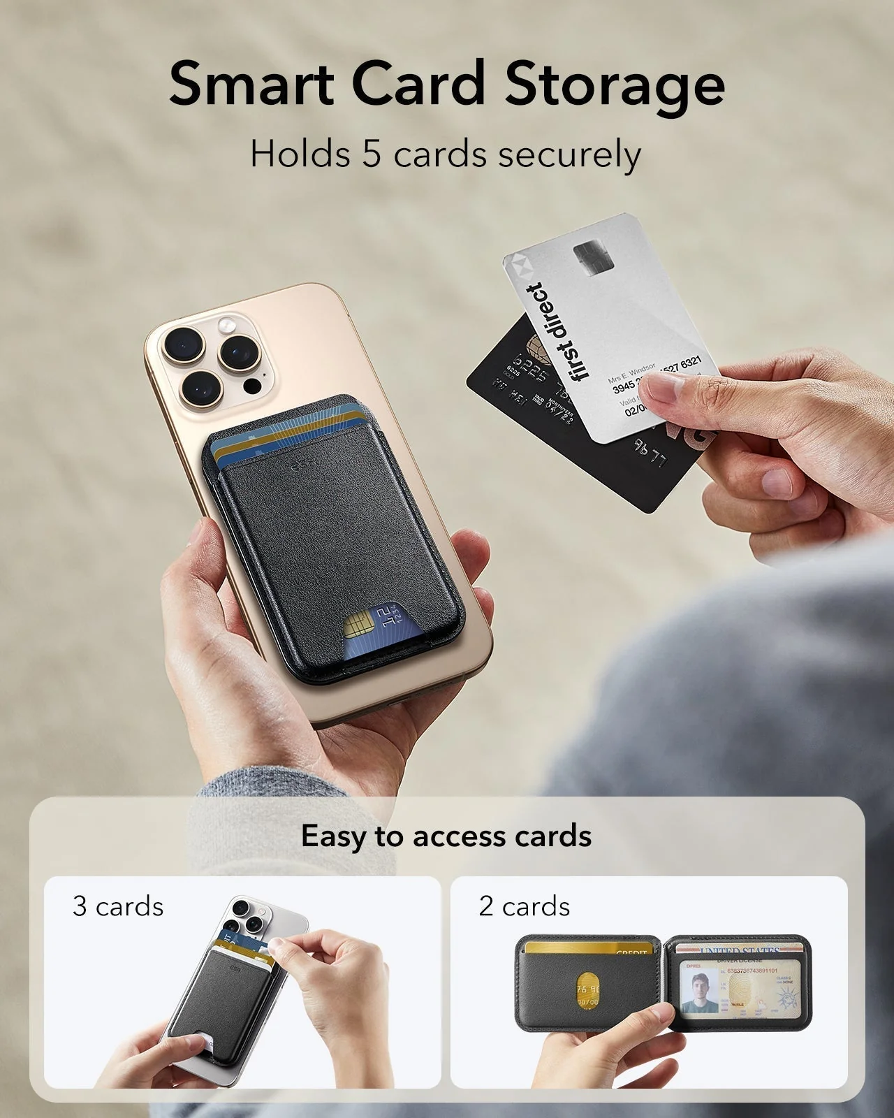 Magnetic Wireless Car Charger and Geo Wallet Stand Bundle-Black - Image 11