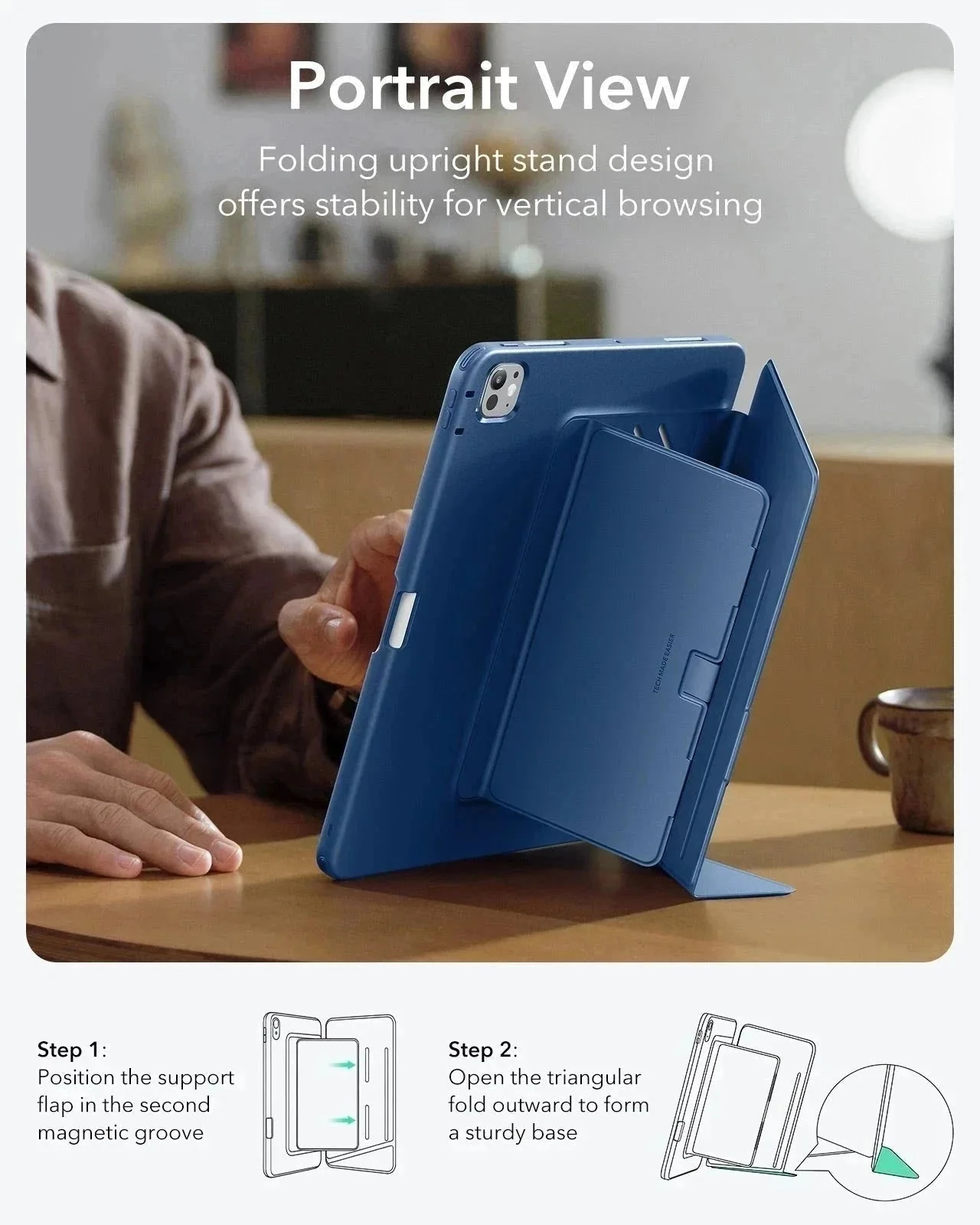 iPad Pro 11″ (2025) Flip Magnetic Case with Pencil Bundle - Navy Blue - Image 5