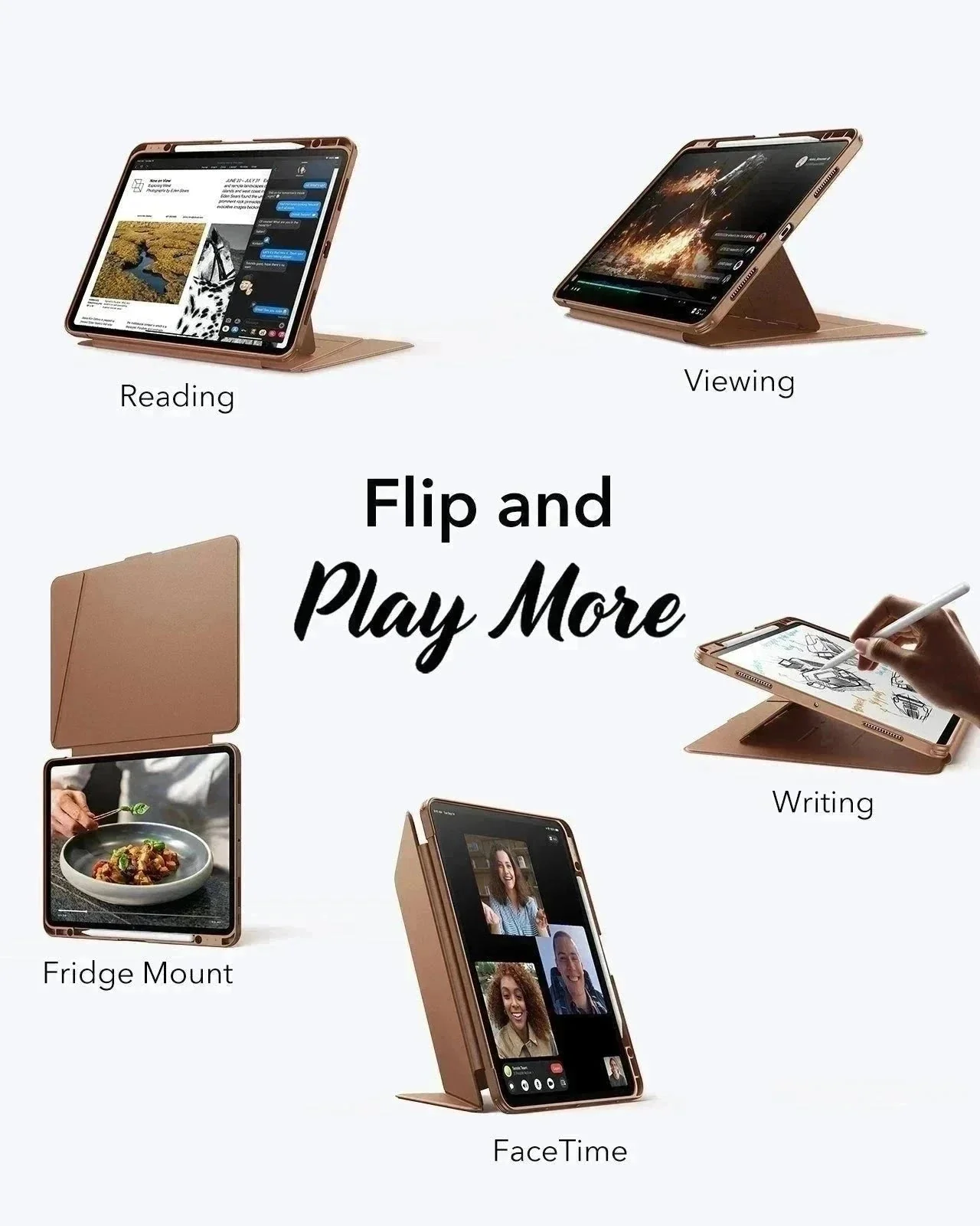 iPad Pro 11″ (2025) Flip Magnetic Case with Pencil Bundle - Brown - Image 2