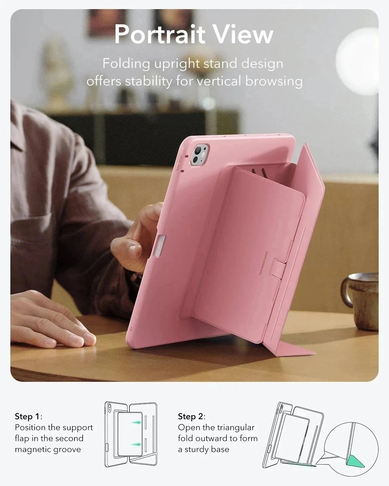 iPad Pro 13ʺ (2025) Flip Magnetic Protection Bundle - Pink - Image 5