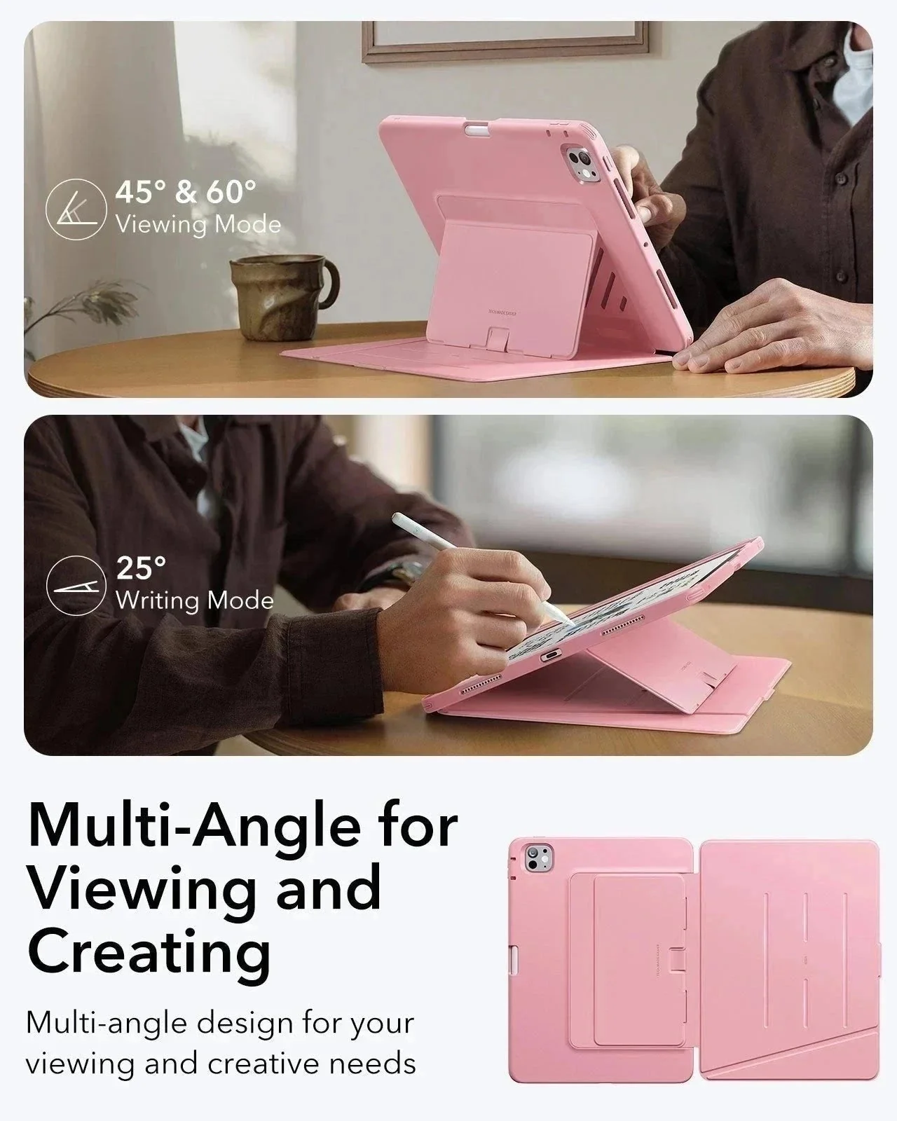 iPad Pro 13″ (2025) Flip Magnetic Case with Pencil Bundle - Pink - Image 3