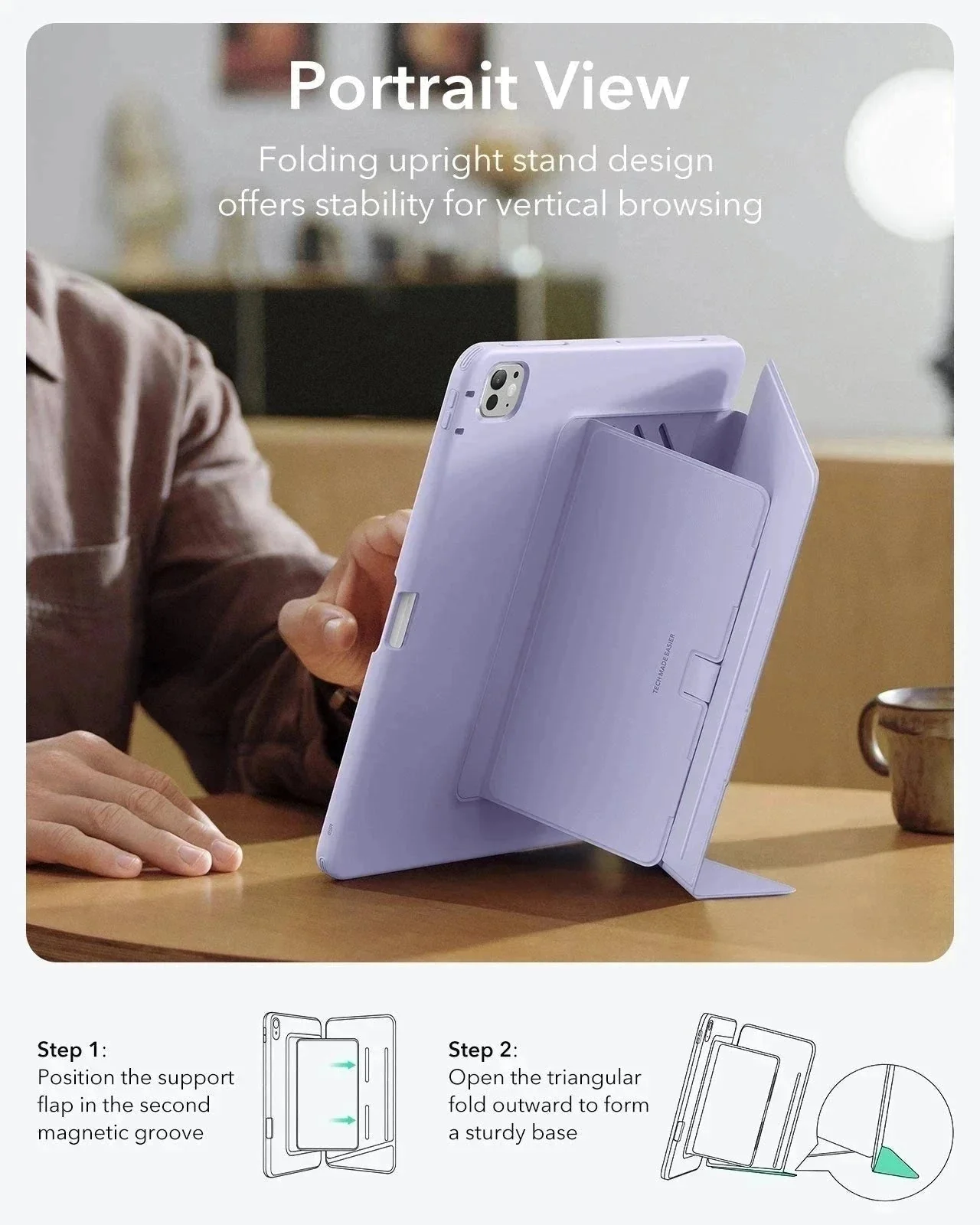 iPad Pro 13″ (2024) Flip Magnetic Case with Pencil Bundle - Purple - Image 8