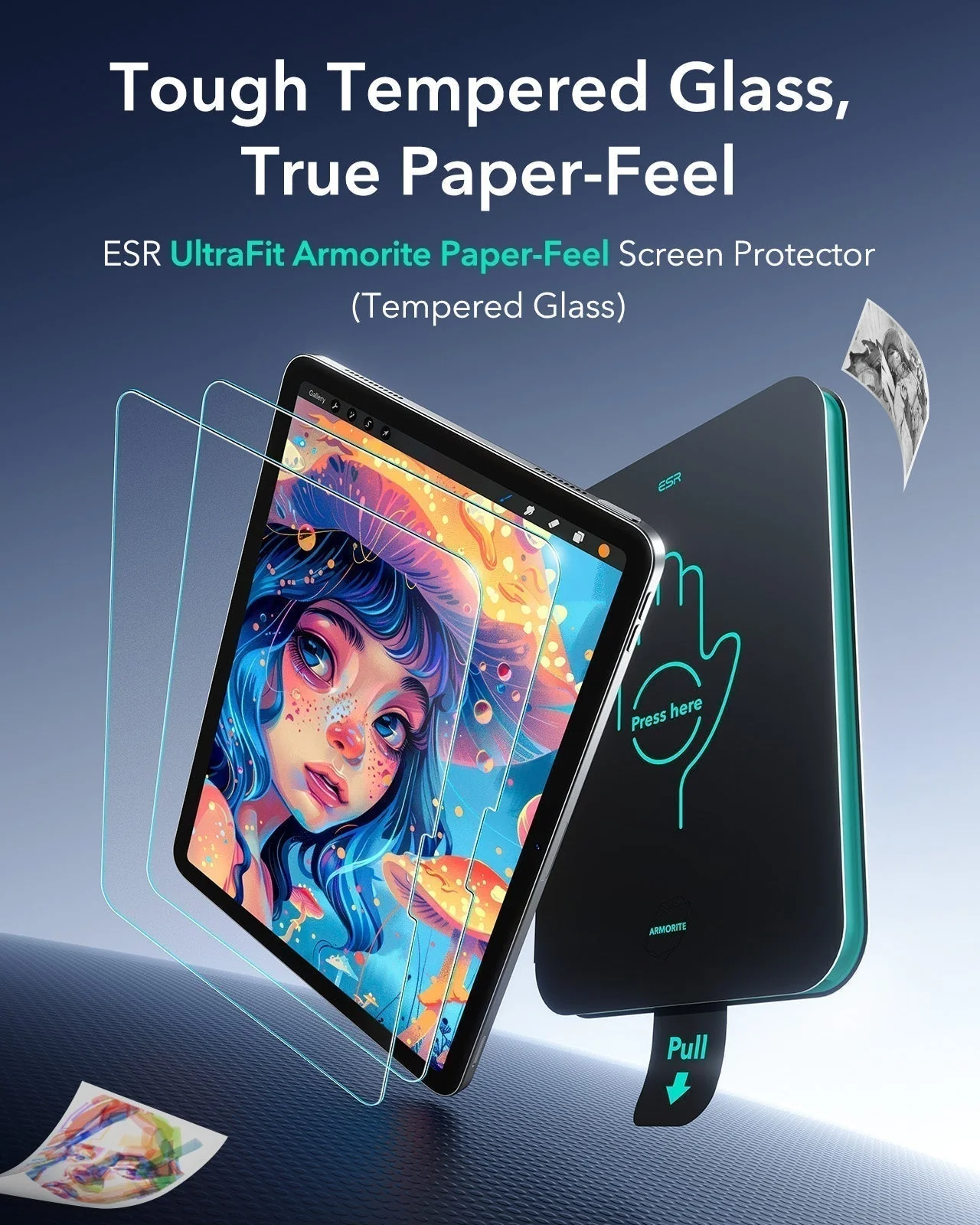 iPad Air 11" (M4) 2026 Bundle Flip Magnetic Case with Pencil Holder & Armorite® Paper-Feel Protection - Starlight - Image 11