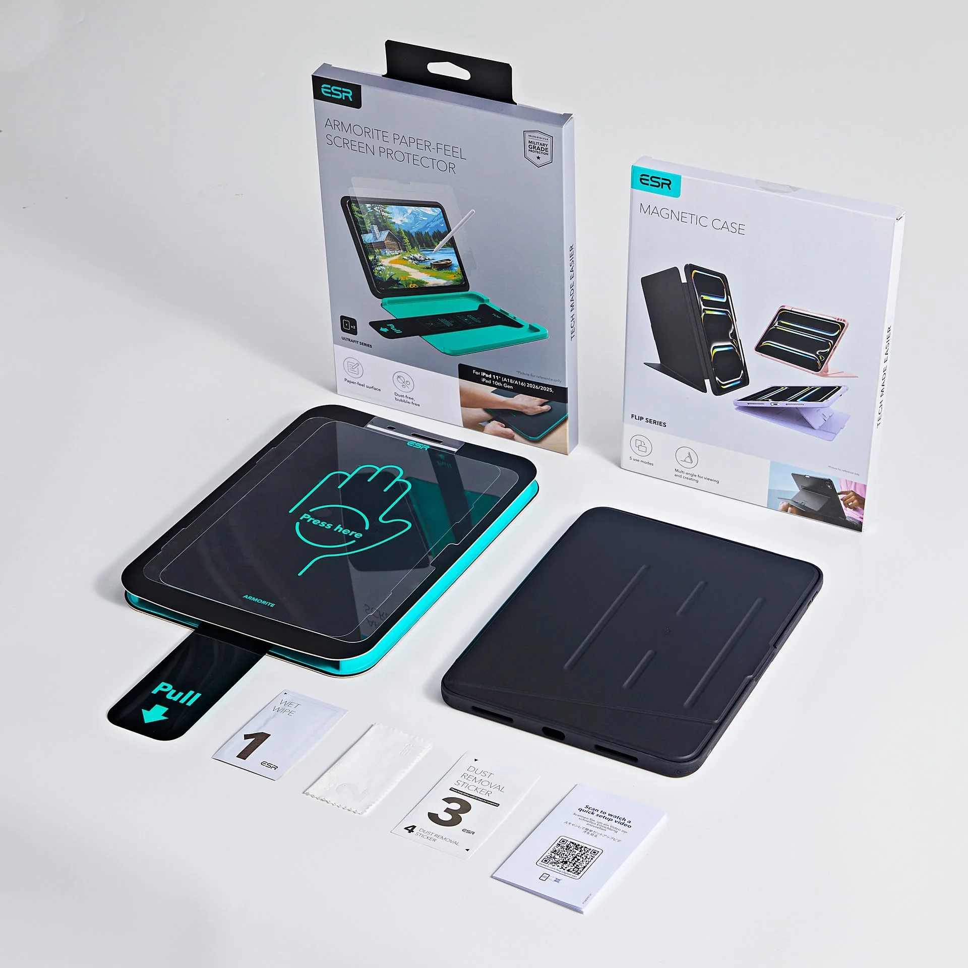 iPad Air 11" (M4) 2026 Bundle Flip Magnetic Case with Pencil Holder & Armorite® Paper-Feel Protection - Starlight - Image 2