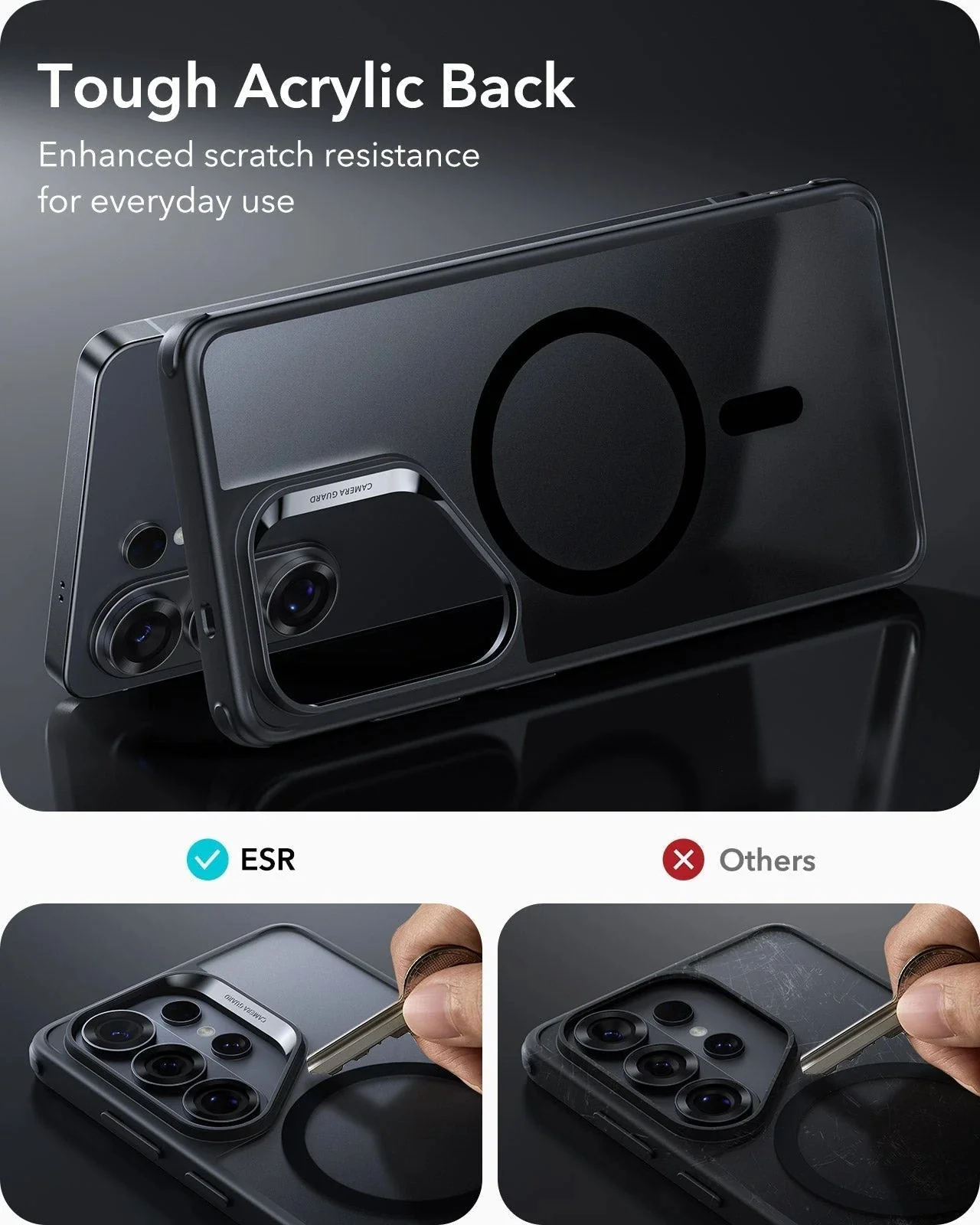 Galaxy S26 Ultra Bundle Classic Hybrid Magnetic Case and Armorite® Privacy Screen Protector - Frosted Black - Image 5