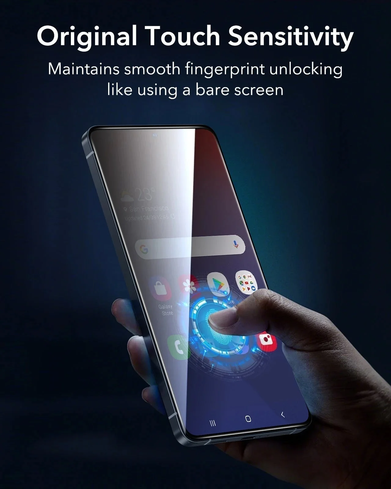 Galaxy S26 Ultra Bundle Classic Hybrid Magnetic Case and Armorite® Privacy Screen Protector - Frosted Blue - Image 11