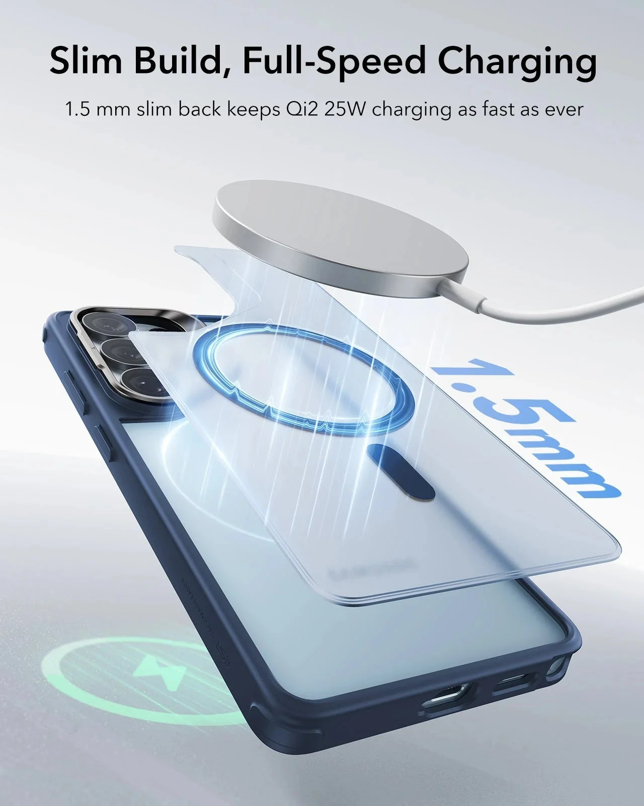 Galaxy S26 Ultra Classic Hybrid Magnetic Case (Stash Stand) - Frosted Blue - Image 7