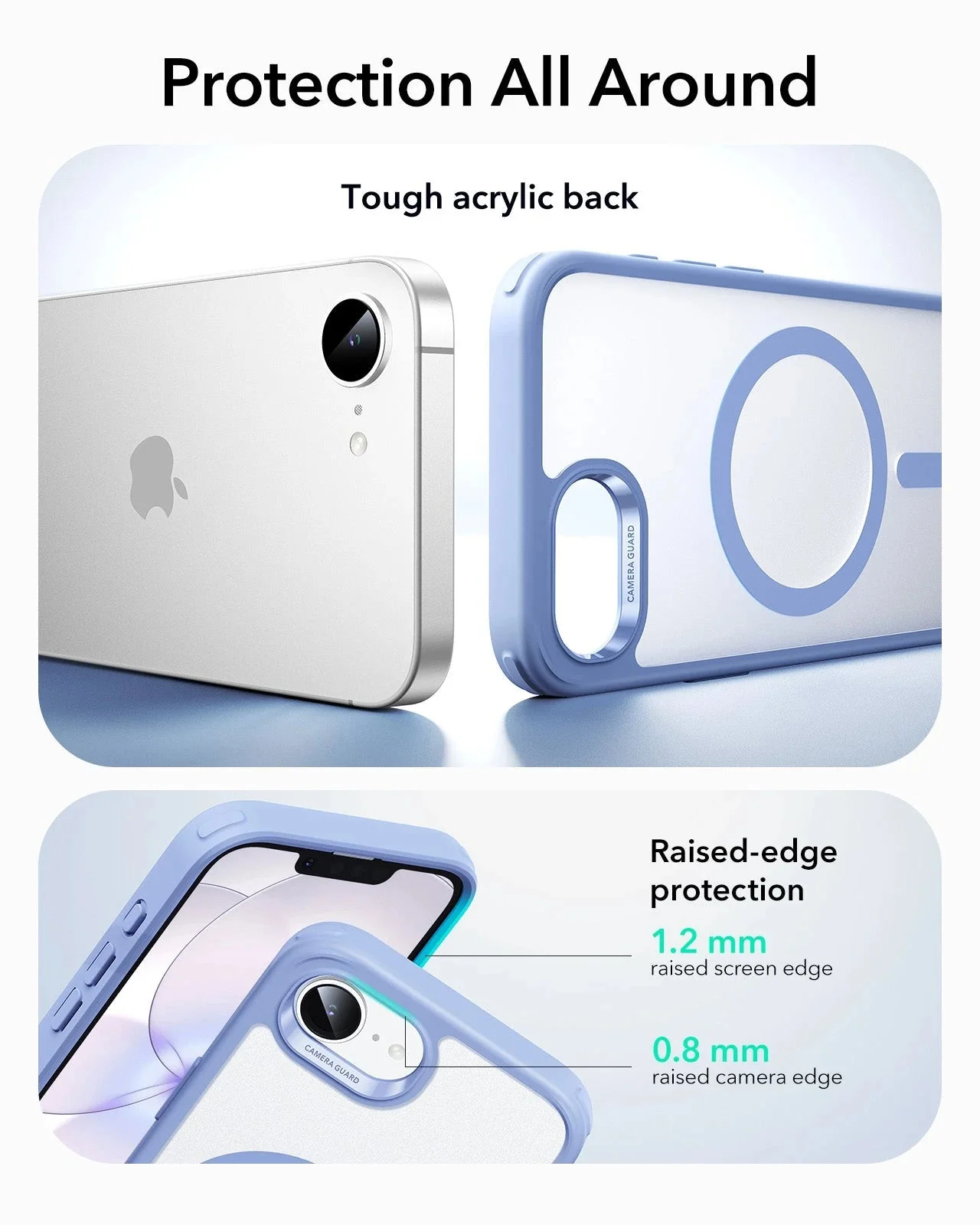 iPhone 17e Bundle Classic Hybrid Magnetic Case & Armorite® Privacy Screen Protector - Frosted Light Blue - Image 3