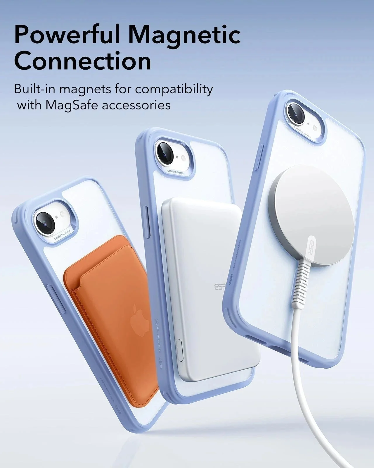 iPhone 17e Bundle Classic Hybrid Magnetic Case & Armorite® Privacy Screen Protector - Frosted Light Blue - Image 5