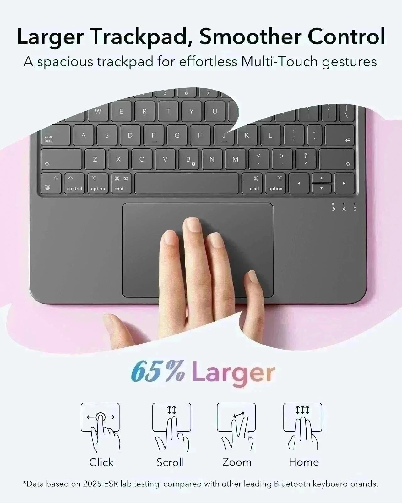 iPad 11" (A16) 2025 Flex Keyboard Case (Detachable) Protection Bundle - UK Layout-Dark Gray - Image 5