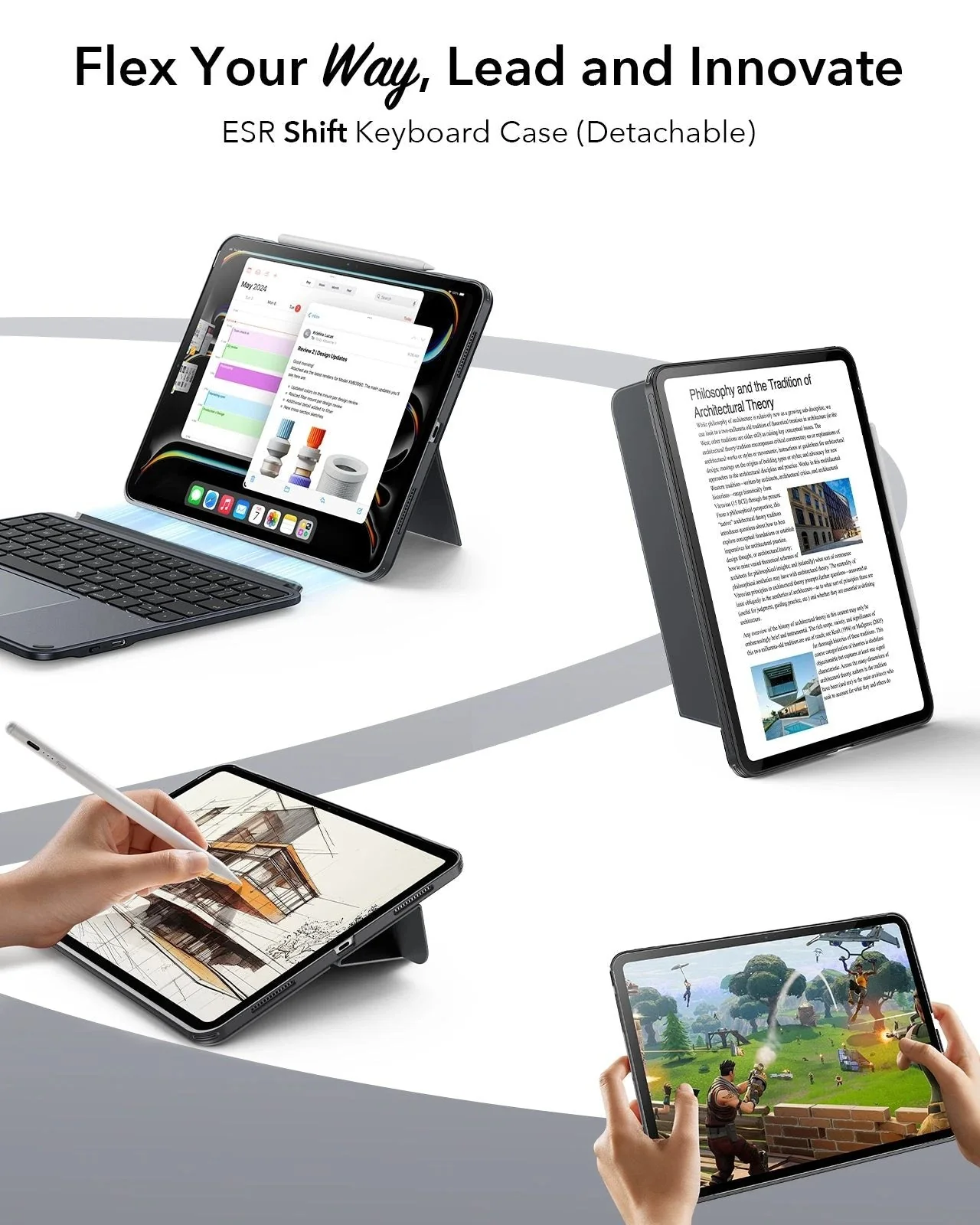 iPad Air 11" (M3) 2025 Shift Keyboard Case (Detachable) -UK Layout-Dark Gray - Image 4