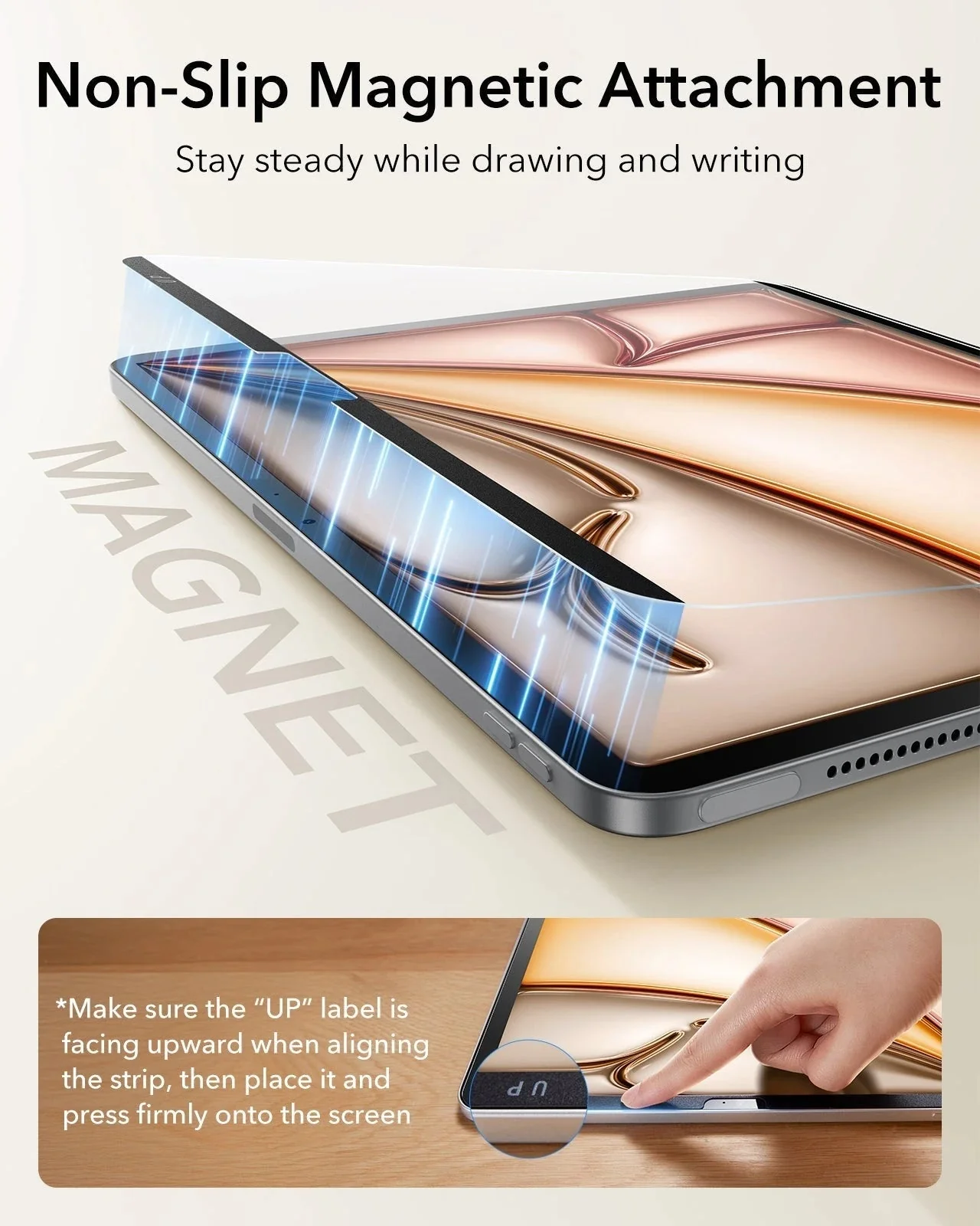 iPad Air 11" (M4) 2026 Bundle Flip Magnetic Case with Pencil Holder, Paper-Feel Magnetic & Armorite® Protection - Green - Image 22