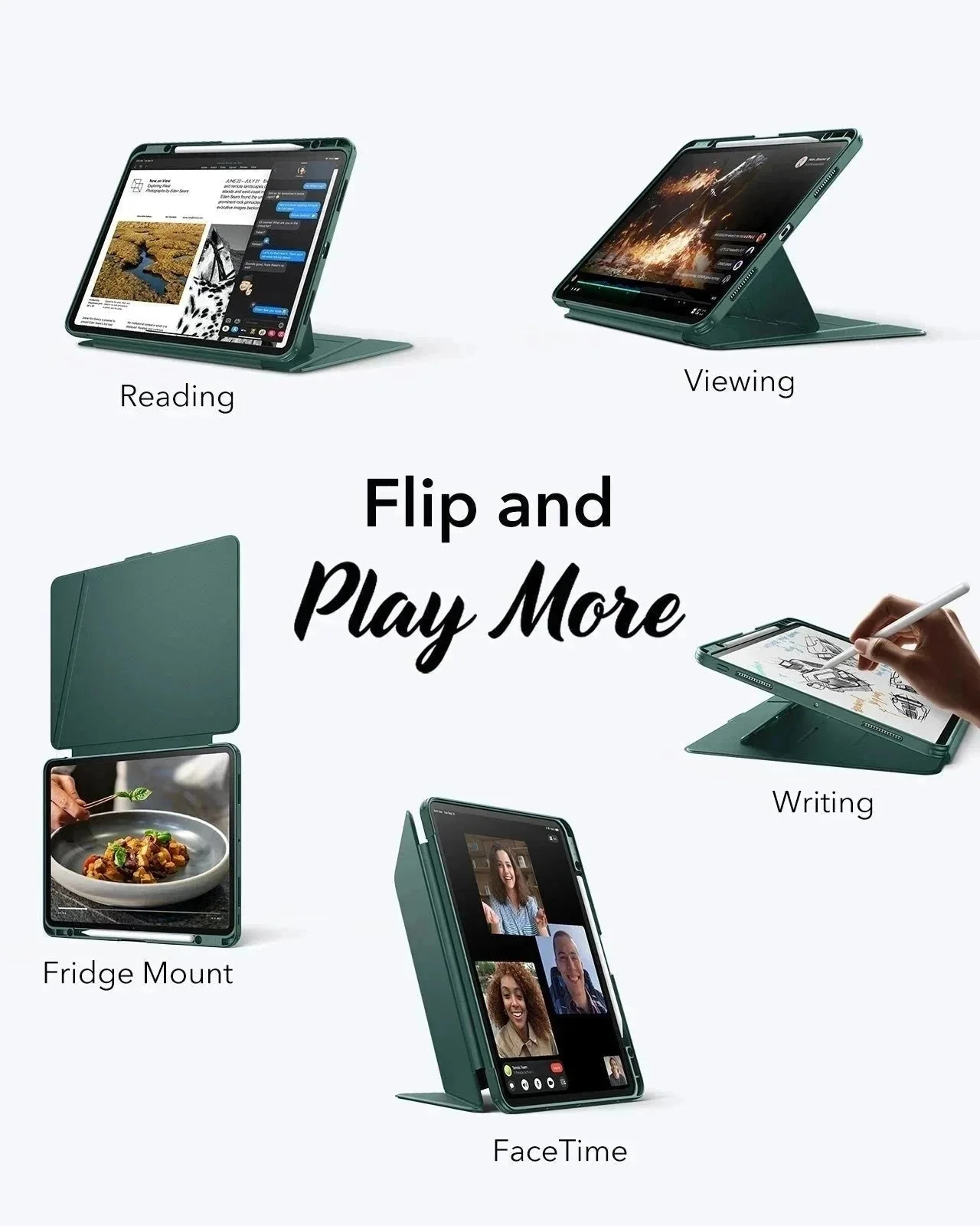 iPad Pro 13ʺ (2025) Flip Magnetic Protection Bundle - Green - Image 2
