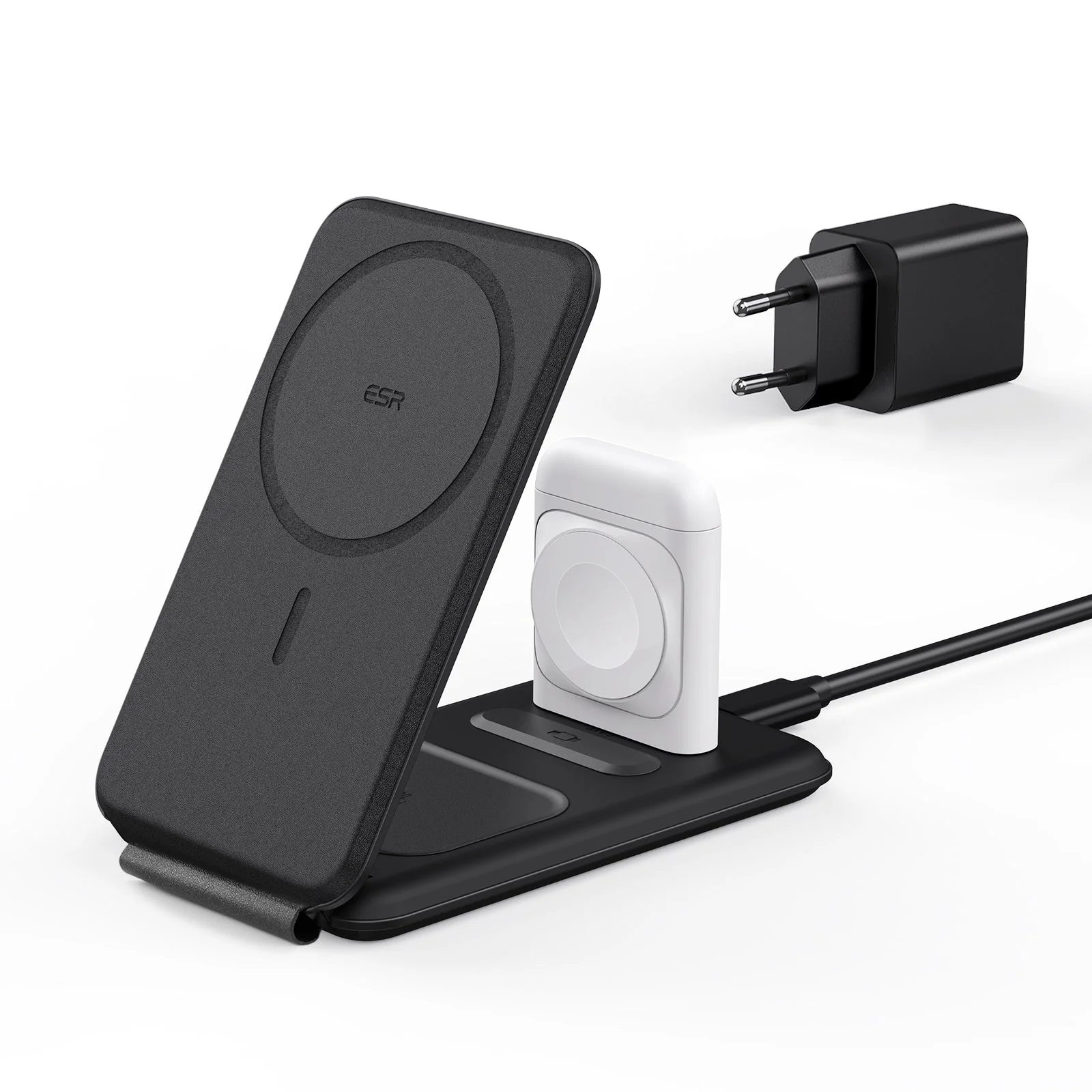 HaloLock™ 3-in-1 Travel Wireless Charging Set - White - JP Plug - Image 10