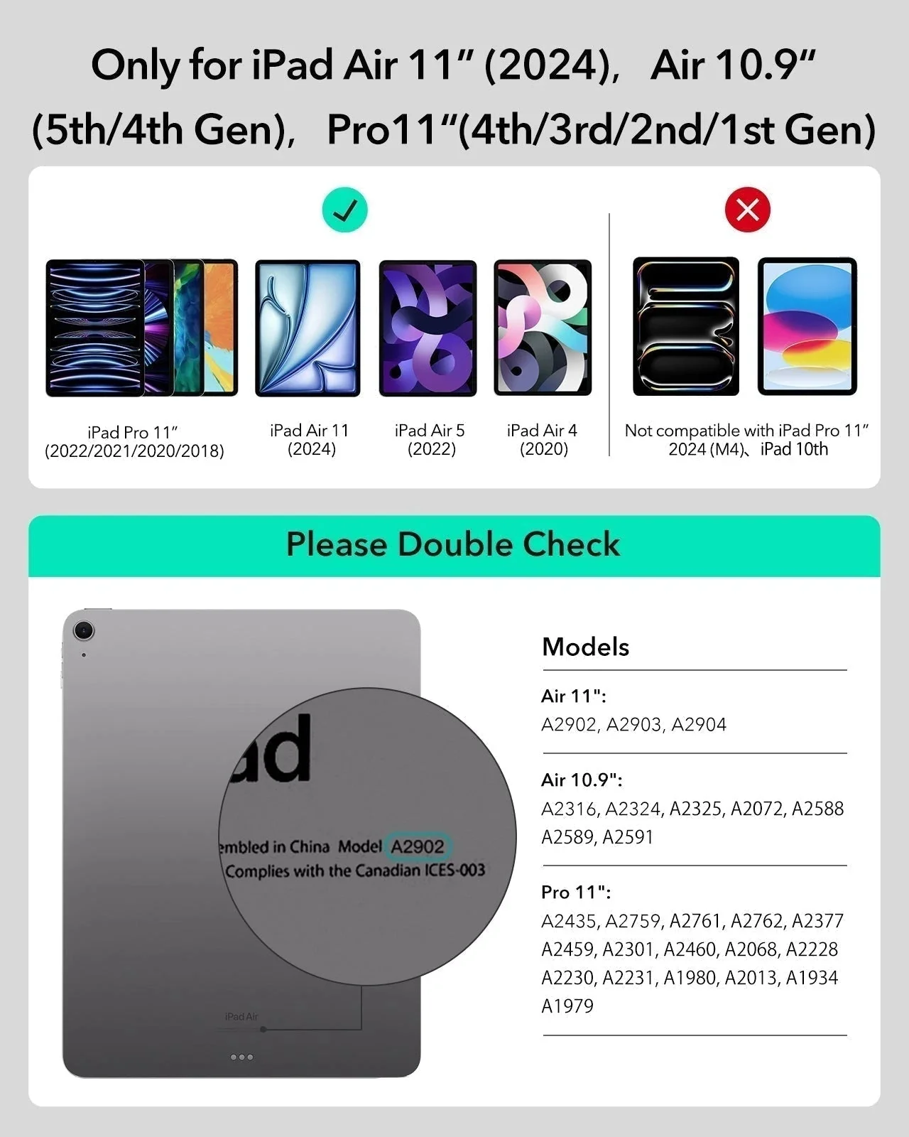 iPad Air 11ʺ (2024), Air 10.9ʺ (5th/4th Gen), and Pro 11ʺ (4th/3rd/2nd/1st Gen) Rebound Magnetic Keyboard Case 360 Pencil Bundle - UK Layout-Black - Image 2