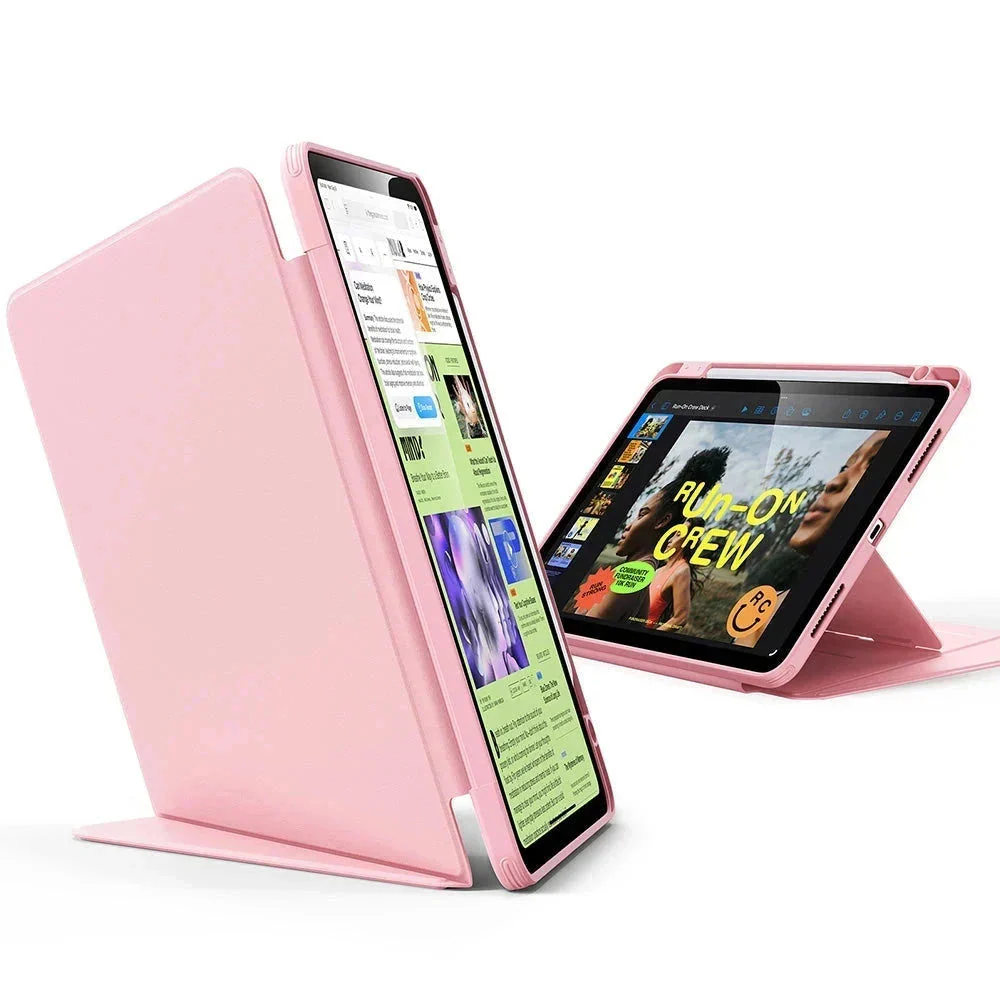 iPad Air 11" (2024), Air 10.9" (5th/4th Gen) Flip Magnetic Case with Pencil Holder - Pink - Image 3