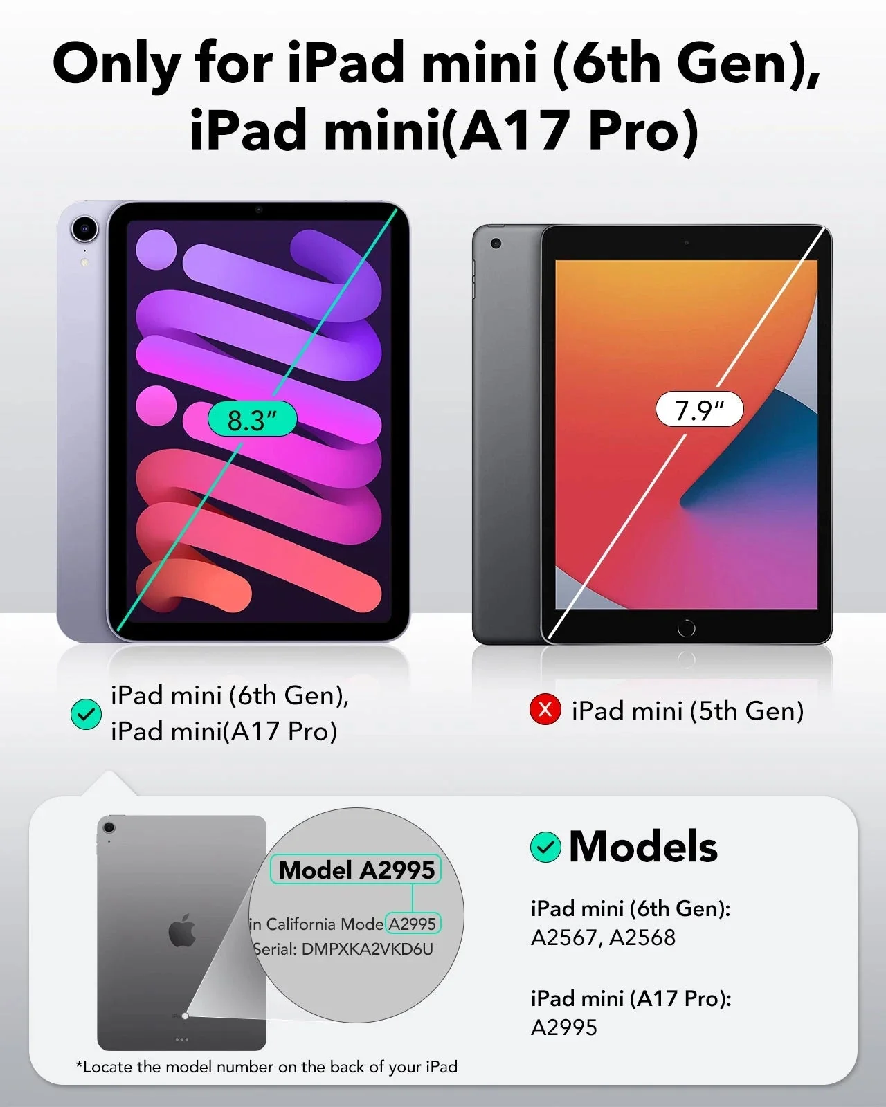 iPad mini 7/mini 6 Classic Hybrid Case - Clear Black - Image 2
