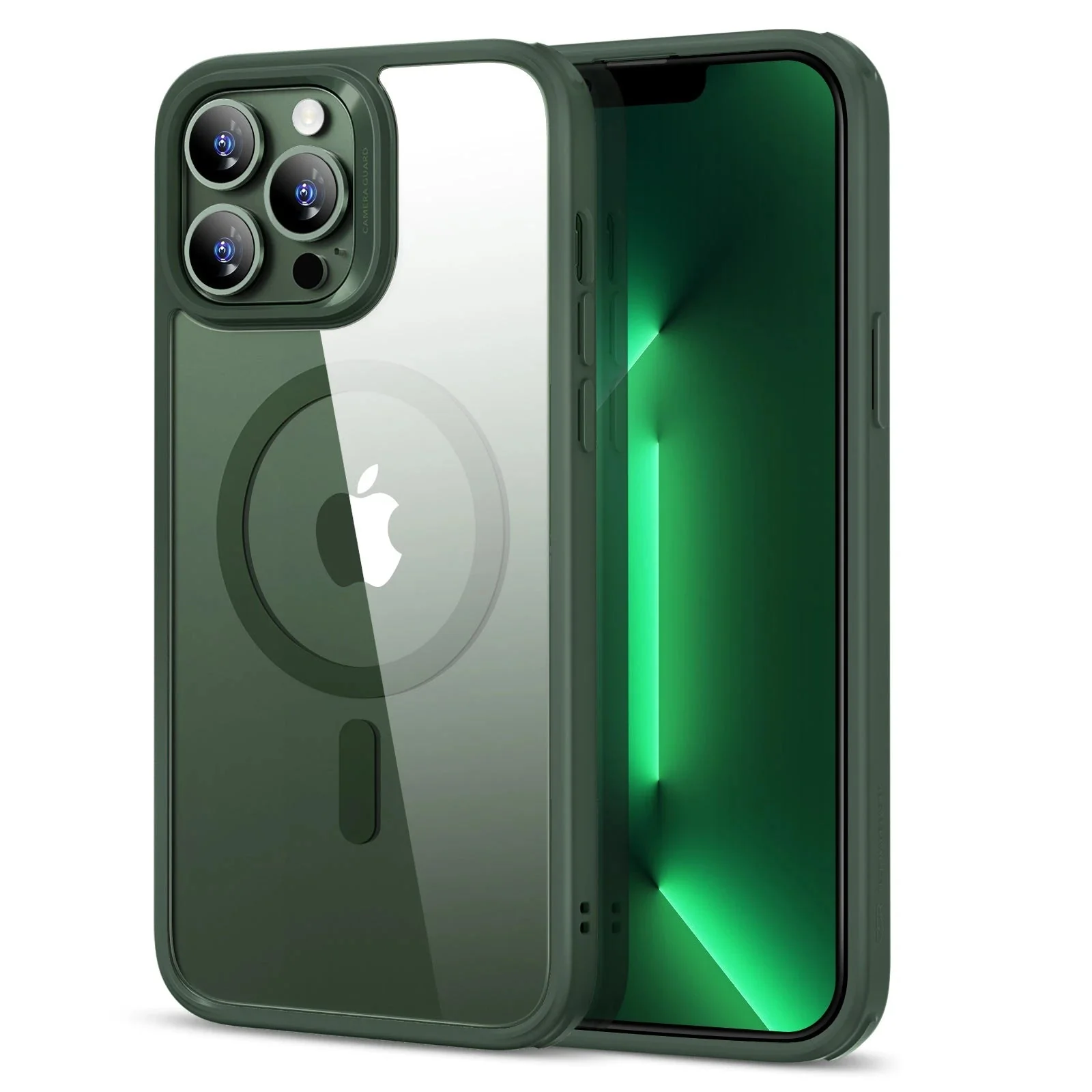 iPhone 13 Pro Max Classic Hybrid Case (HaloLock) - Clear Green