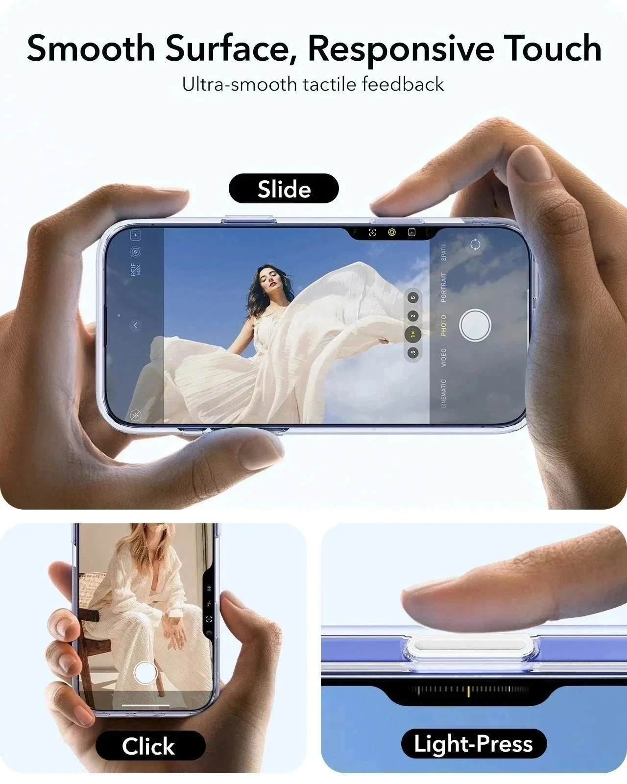 iPhone 16 Classic Hybrid Magnetic Case Protection Bundle (Camera Control, Stash Stand) - Clear Blue - Image 4