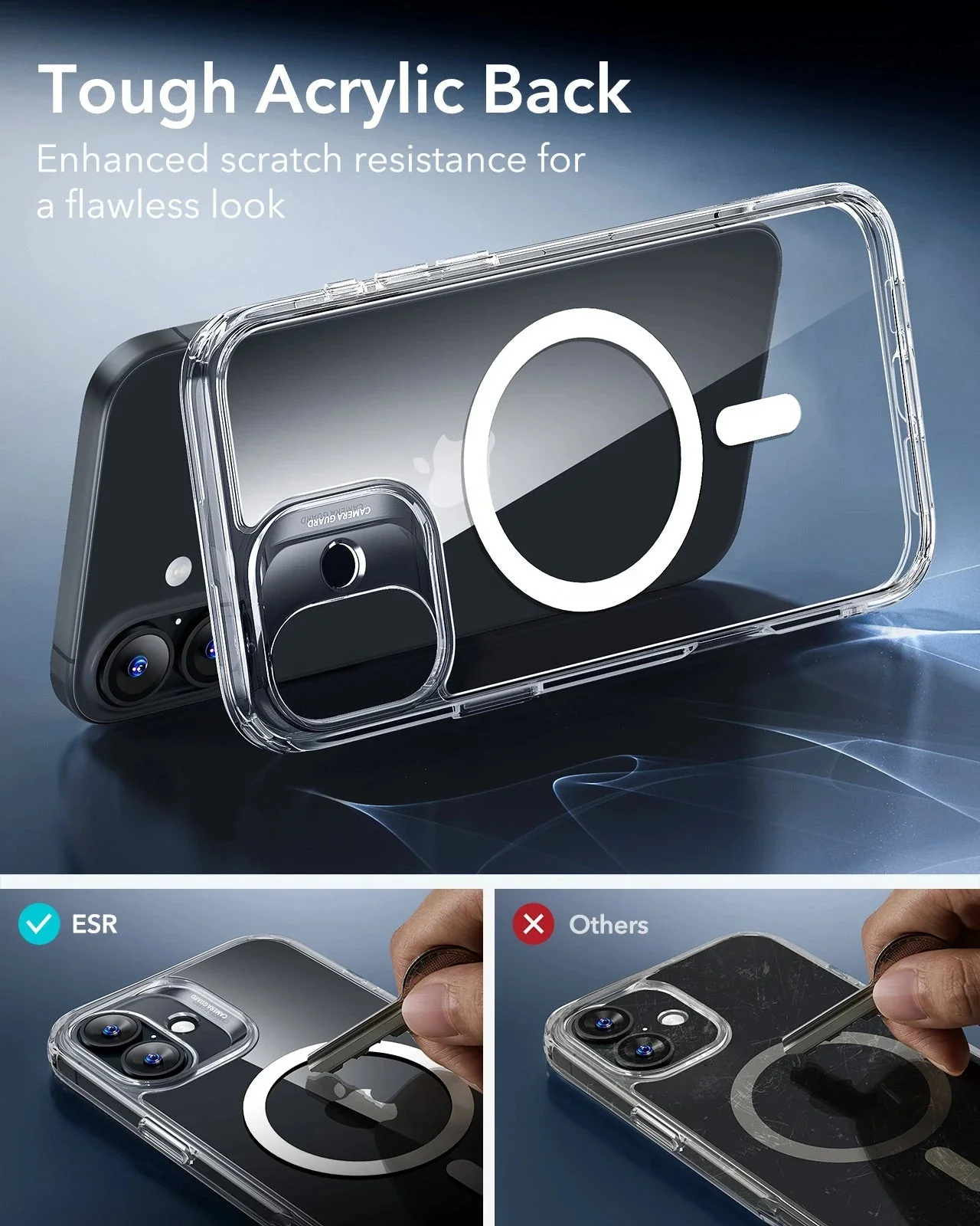iPhone 16 Plus Classic Hybrid Case (HaloLock) - Frosted Black - Image 7