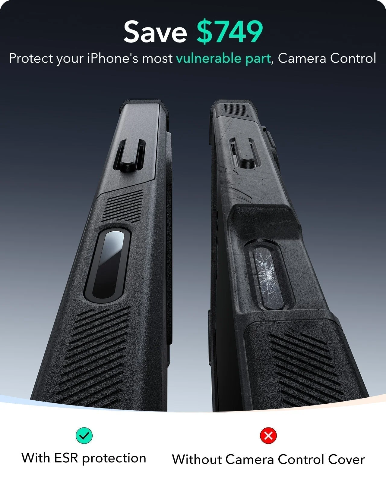 iPhone 16 Pro Cyber Tough Magnetic Case Privacy Protection Bundle (Camera Control, Stash Stand) - Black - Image 4