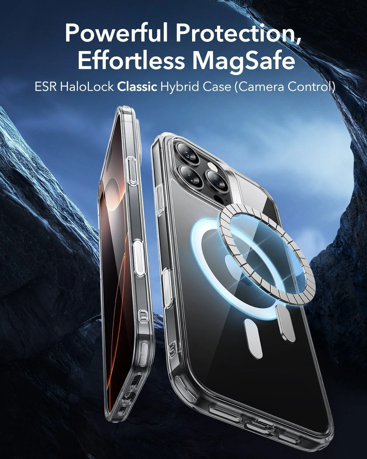 iPhone 16 Pro Max HaloLock Classic Hybrid Case (Camera Control) - Frosted Clear - Image 2
