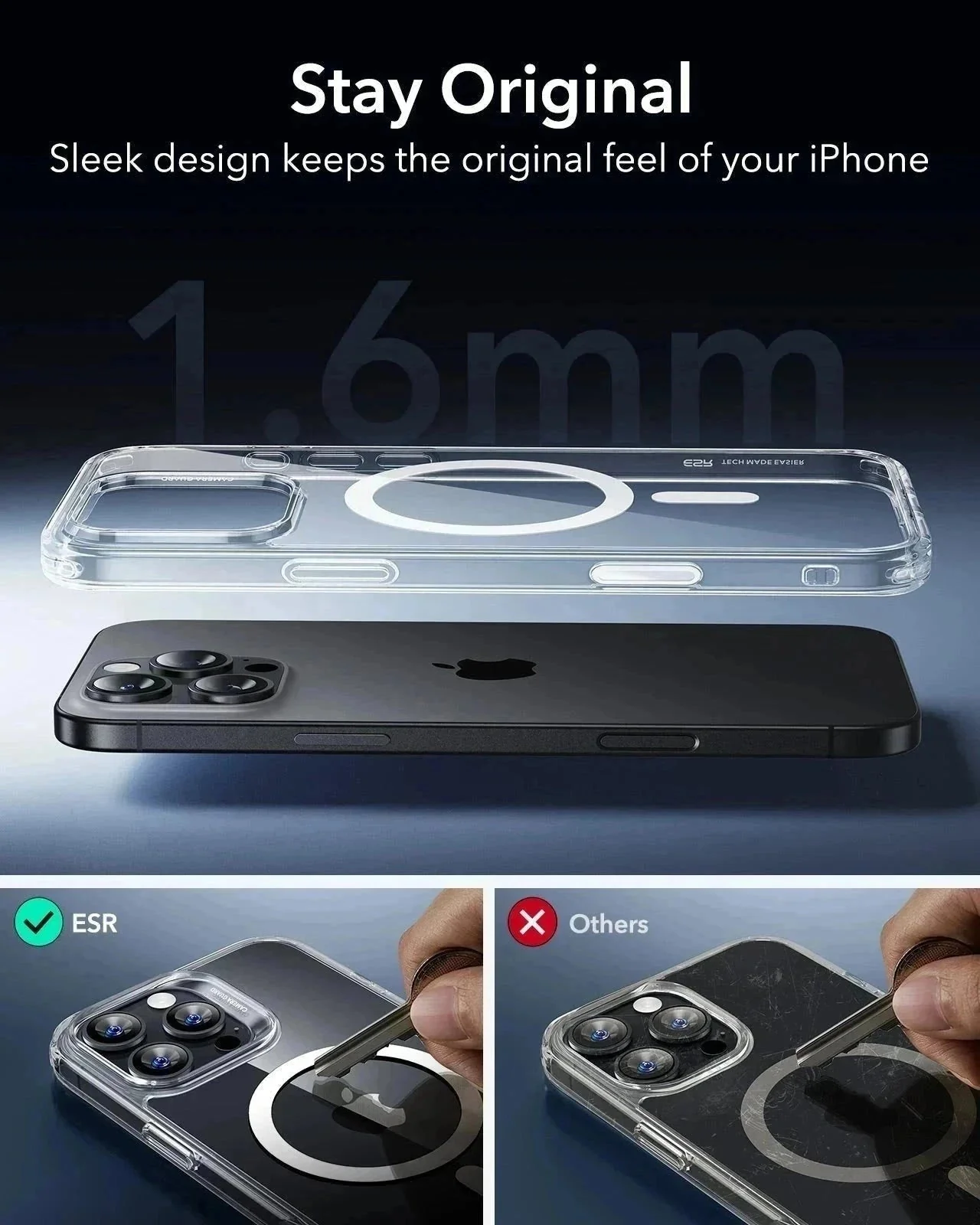 iPhone 16 Pro Max HaloLock Classic Hybrid Case (Camera Control) - Frosted Clear - Image 9