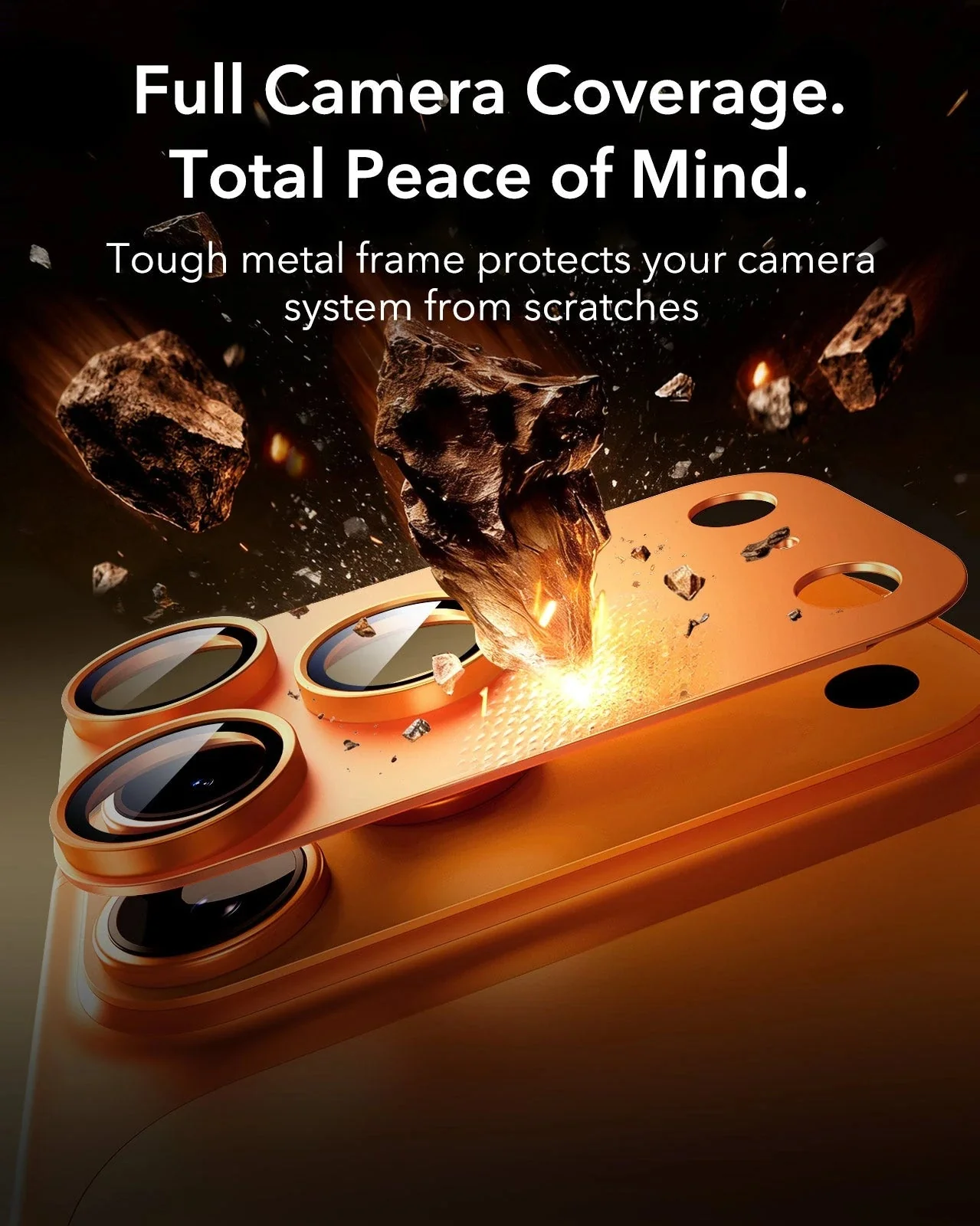 iPhone 17 Pro Max Bundle ArmoriteĀ® Pro Privacy Screen Protector and Camera Lens Protector (Full Coverage) - Orange - Image 11